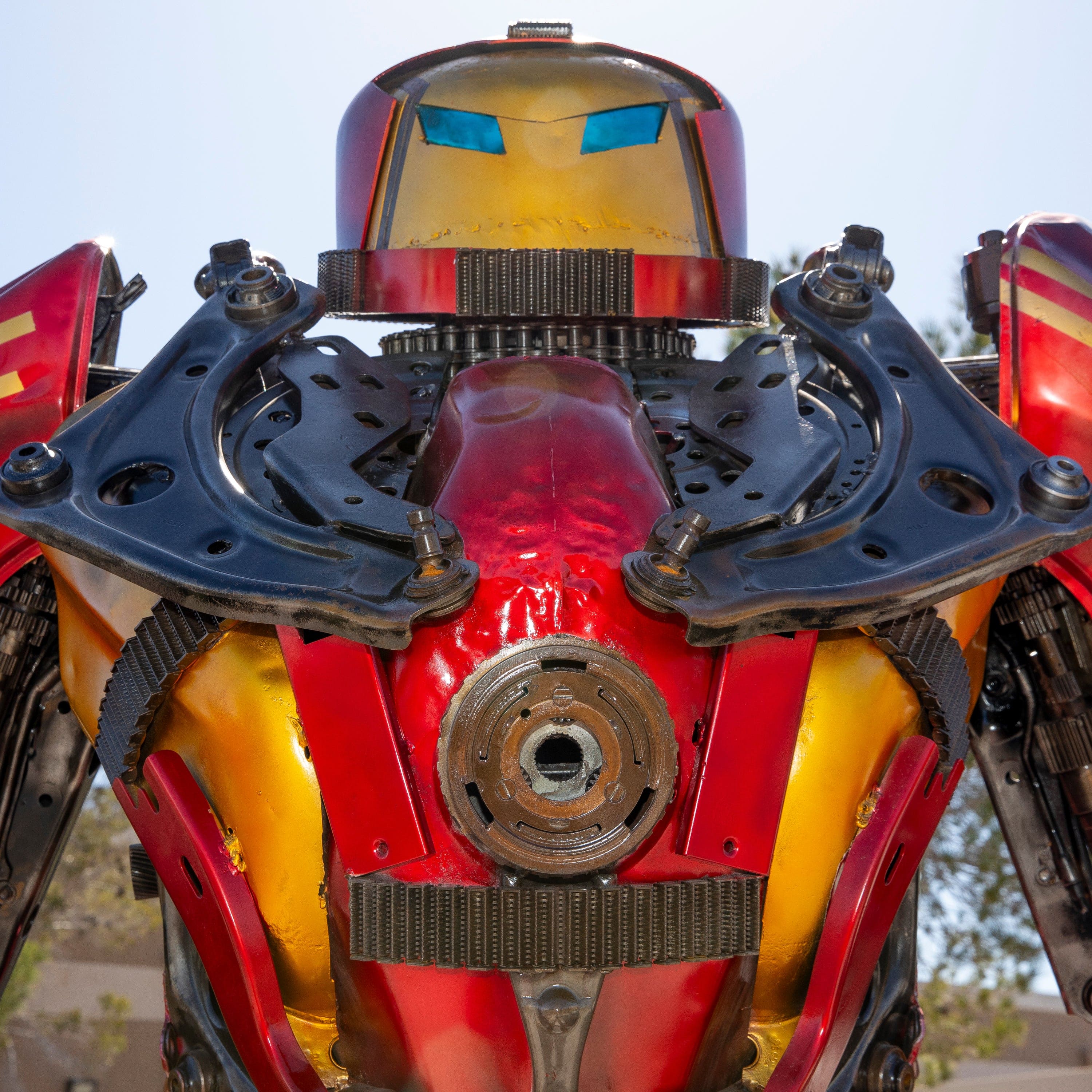 Kalifano Recycled Metal Art 102" Iron Man Hulk Buster Inspired Recycled Metal Art Sculpture RMS-IMR260-S03