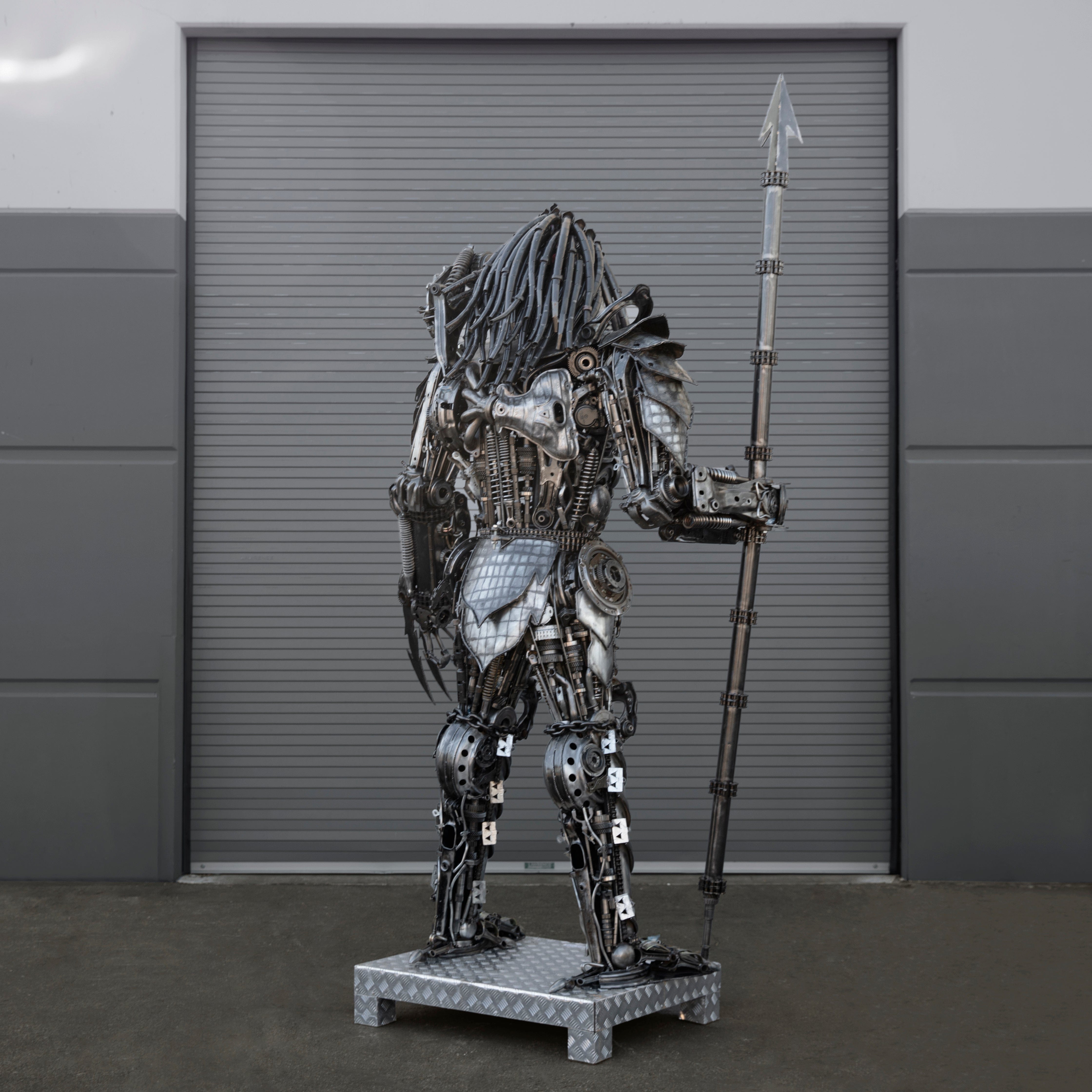 Kalifano Recycled Metal Art 102" Predator Inspired Recycled Metal Art Sculpture RMS-PRED260-S06