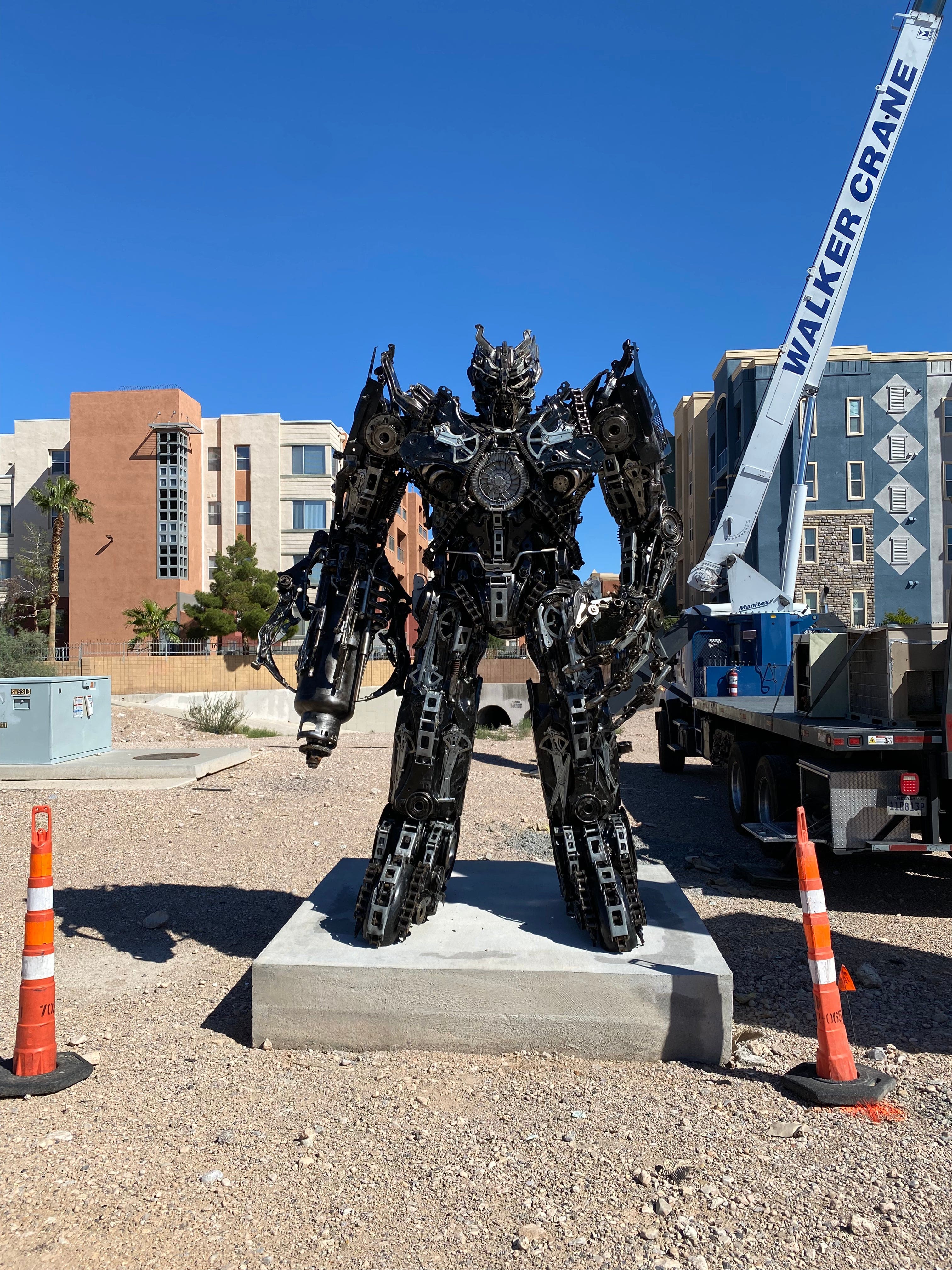Kalifano Recycled Metal Art 11.5ft Megatron Inspired Recycled Metal Art Sculpture RMS-MEG350-S01