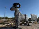 15ft CO2 Canisters and Spark Plugs (80,000+) Big Horn Sheep Recycled Metal Sculpture