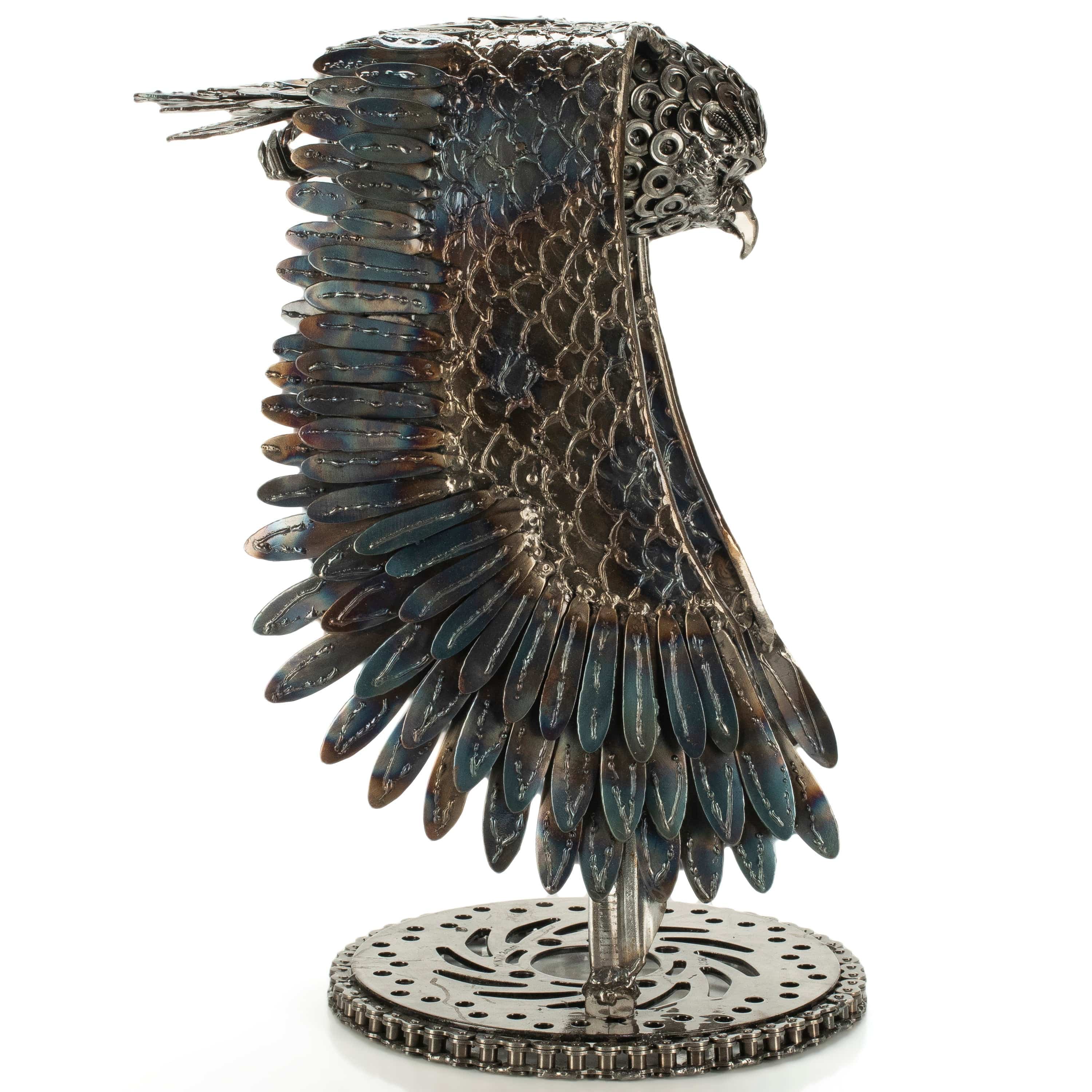 KALIFANO Recycled Metal Art 18" Owl Inspired Recycled Metal Art Sculpture RMS-OWL30x45-PK