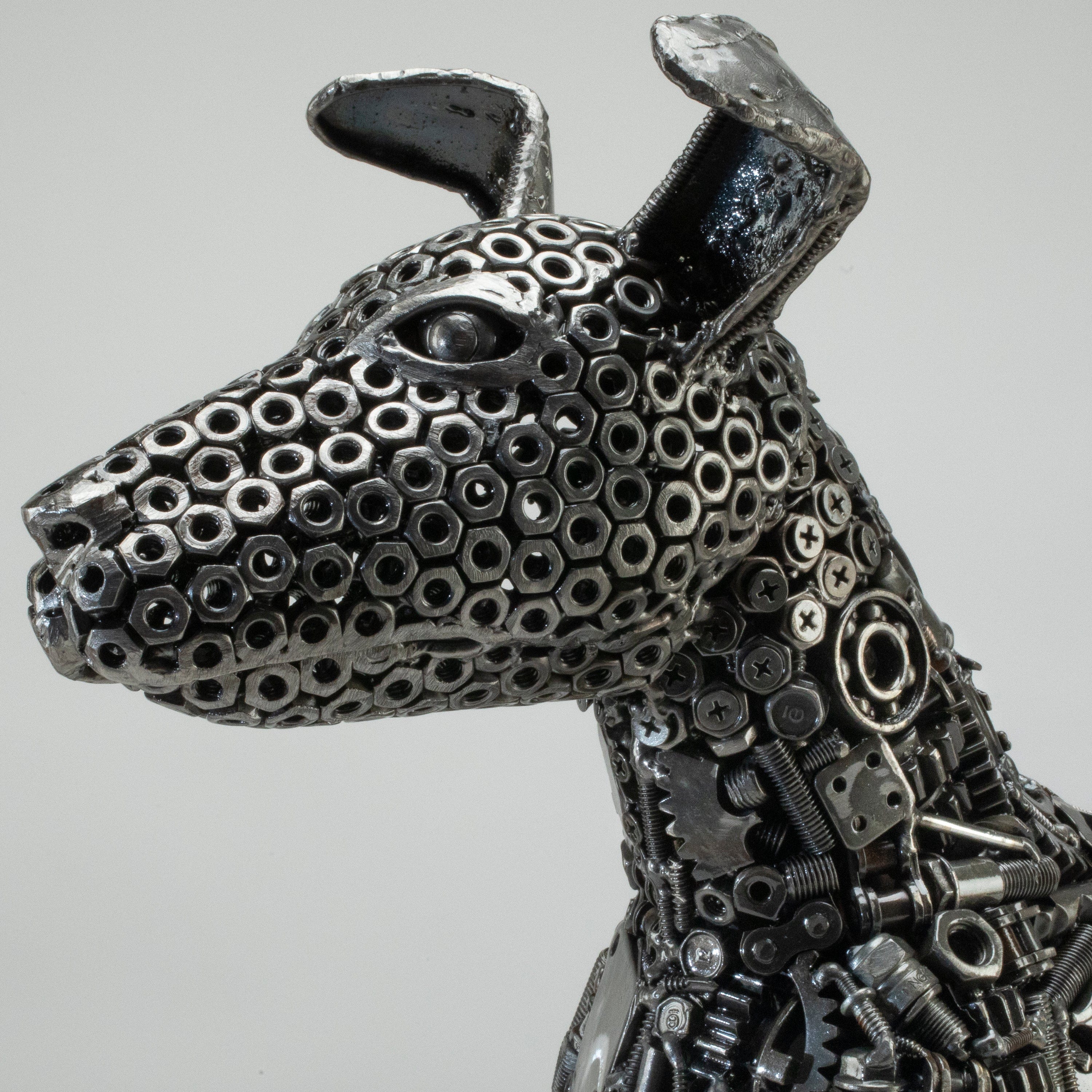 KALIFANO Recycled Metal Art 20" Bull Terrier Dog Recycled Metal Art Sculpture RMS-BT50x48-PK