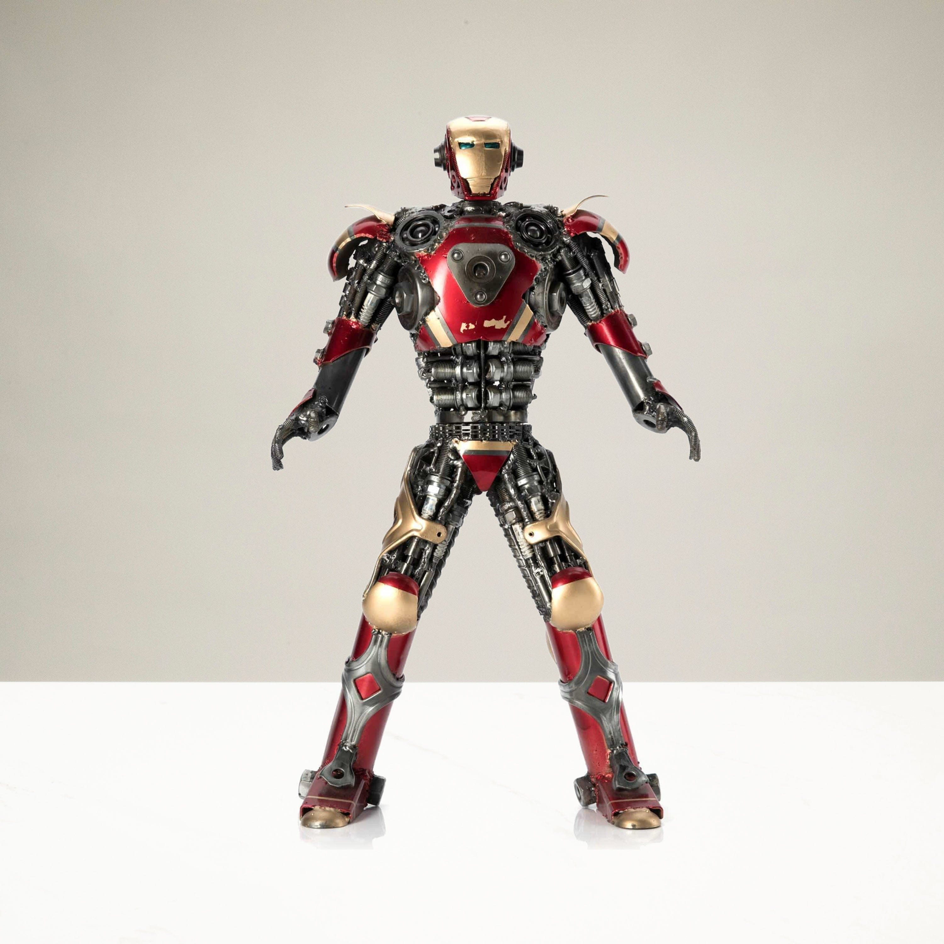 Kalifano Recycled Metal Art 20" Red Iron Man Inspired Recycled Metal Sculpture RMS-IMR50x34-S