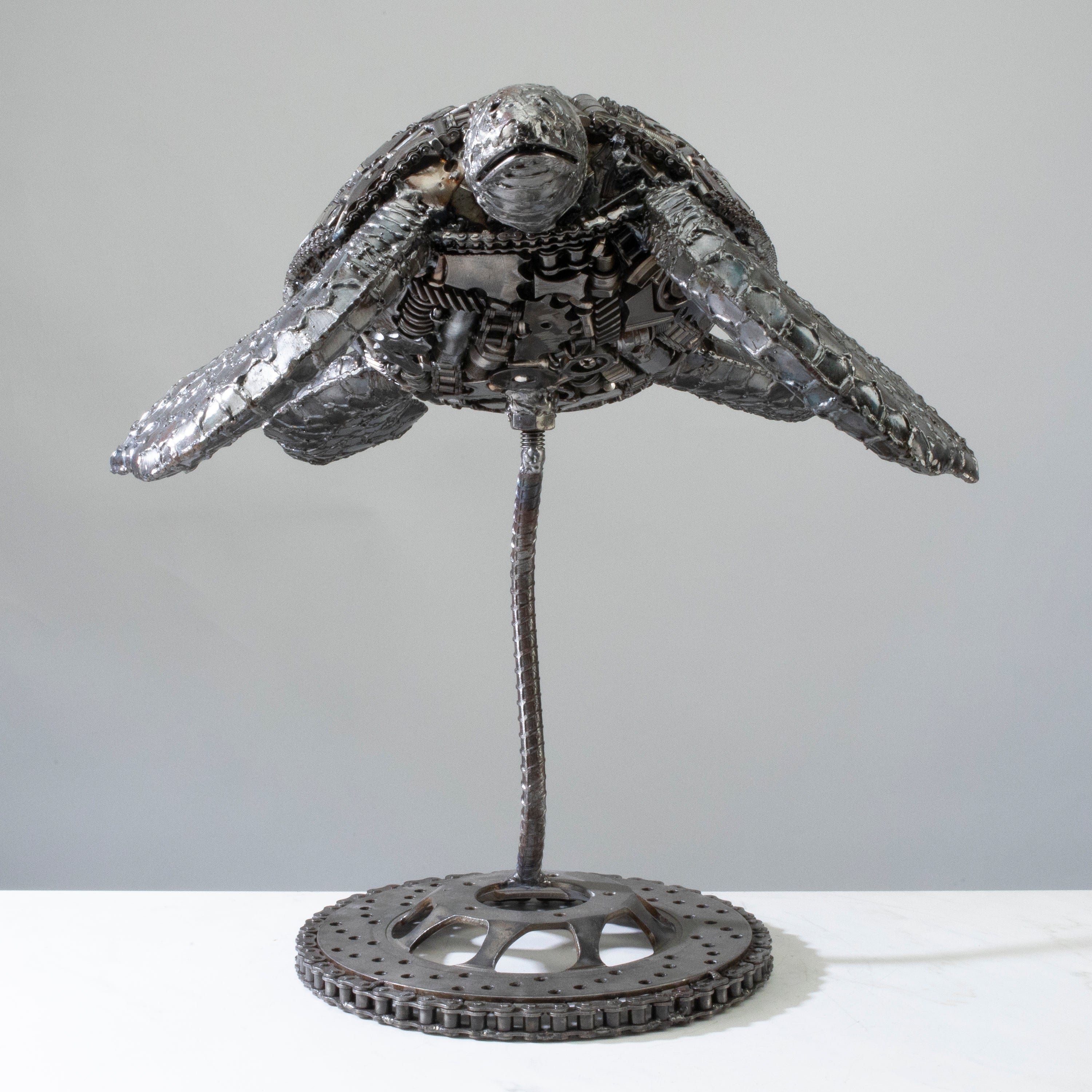 Kalifano Recycled Metal Art 20" Sea Turtle Recycled Metal Art Sculpture RMS-ST50x44-PK