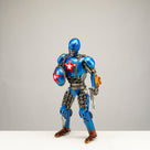 22” Captain America Inspired Recycled Metal Sculpture