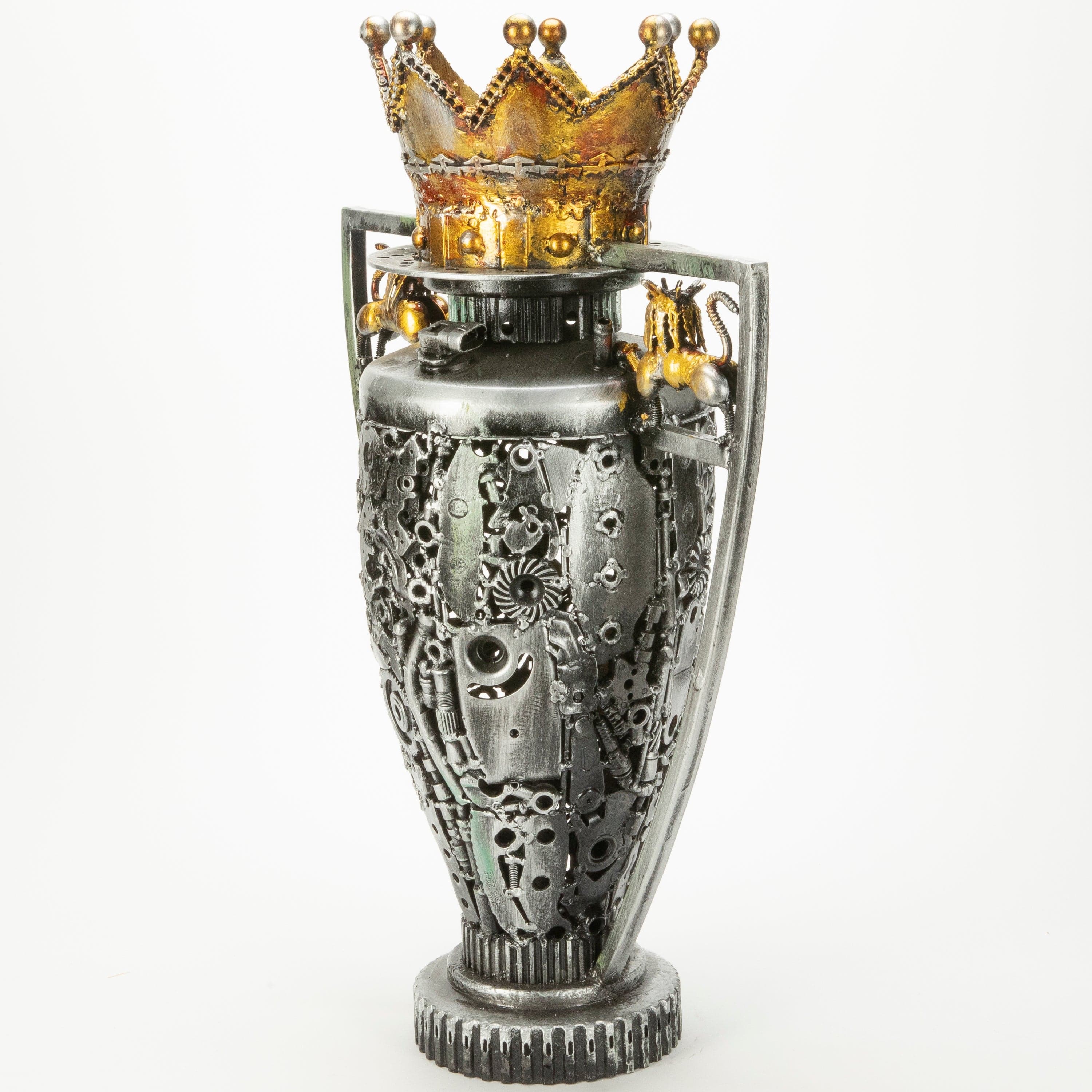 KALIFANO Recycled Metal Art 24" Premier League Trophy Inspired Recycled Metal Art Sculpture RMS-PLT60-N