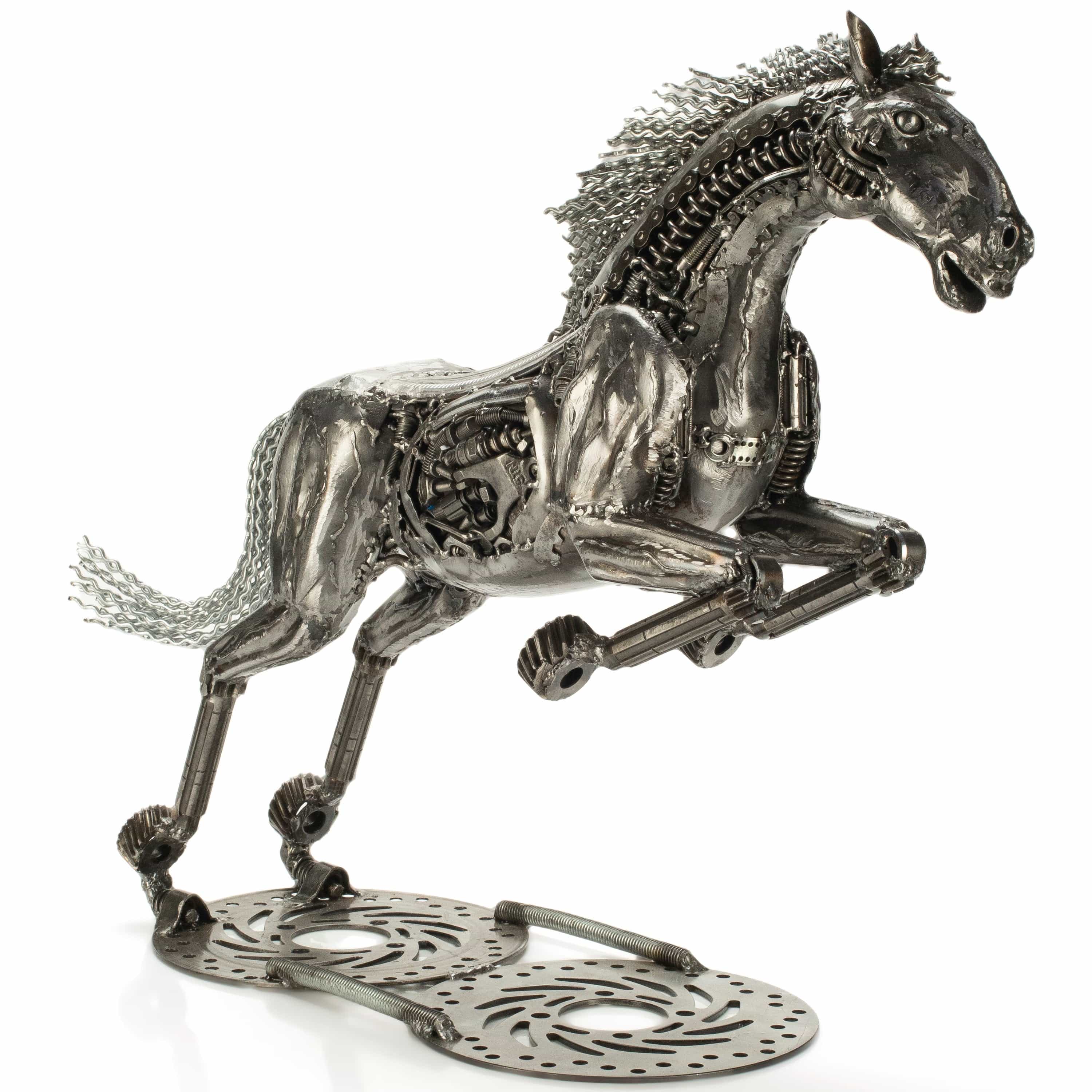 KALIFANO Recycled Metal Art 25" Horse Inspired Recycled Metal Art Sculpture RMS-HS69x63-PK