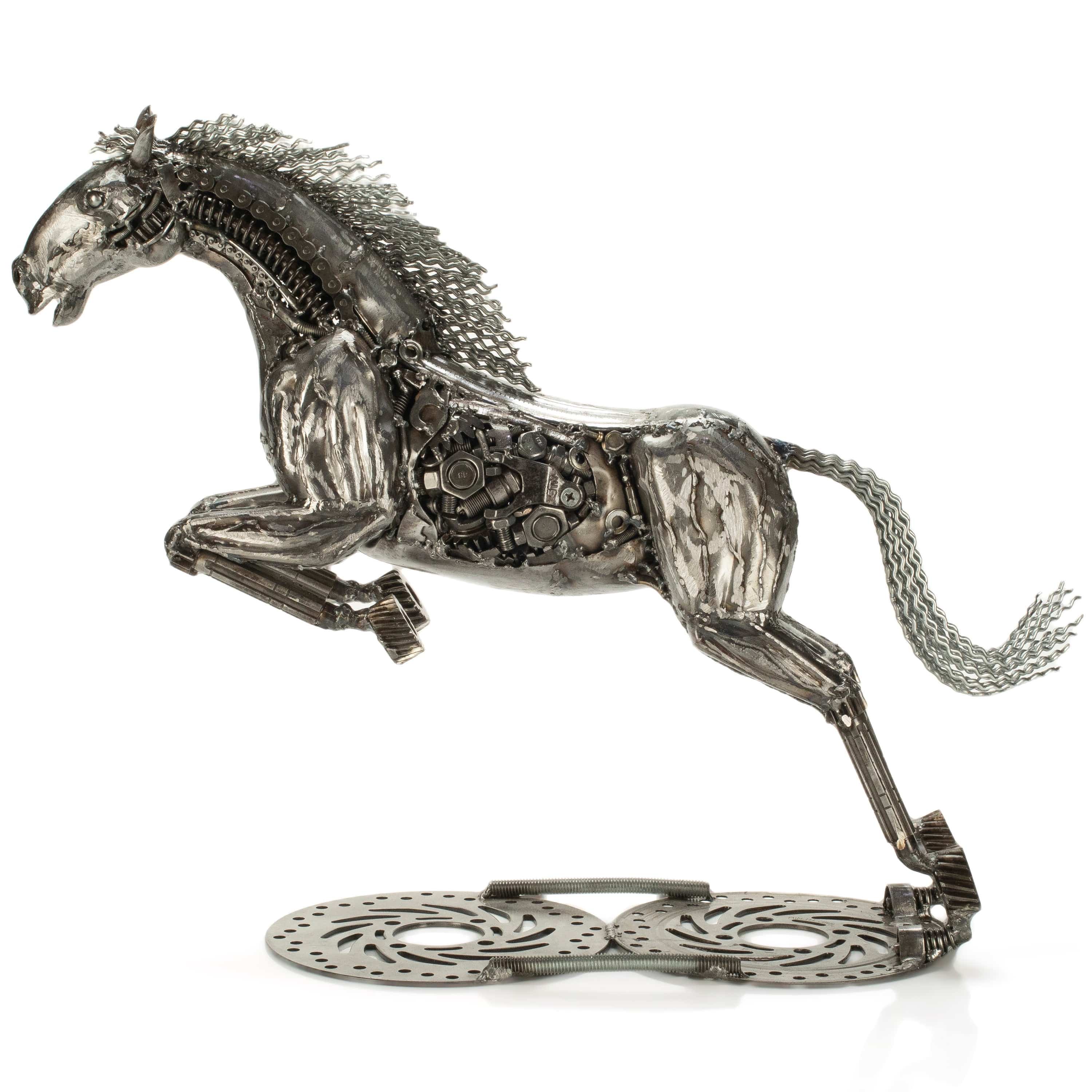 KALIFANO Recycled Metal Art 25" Horse Inspired Recycled Metal Art Sculpture RMS-HS69x63-PK