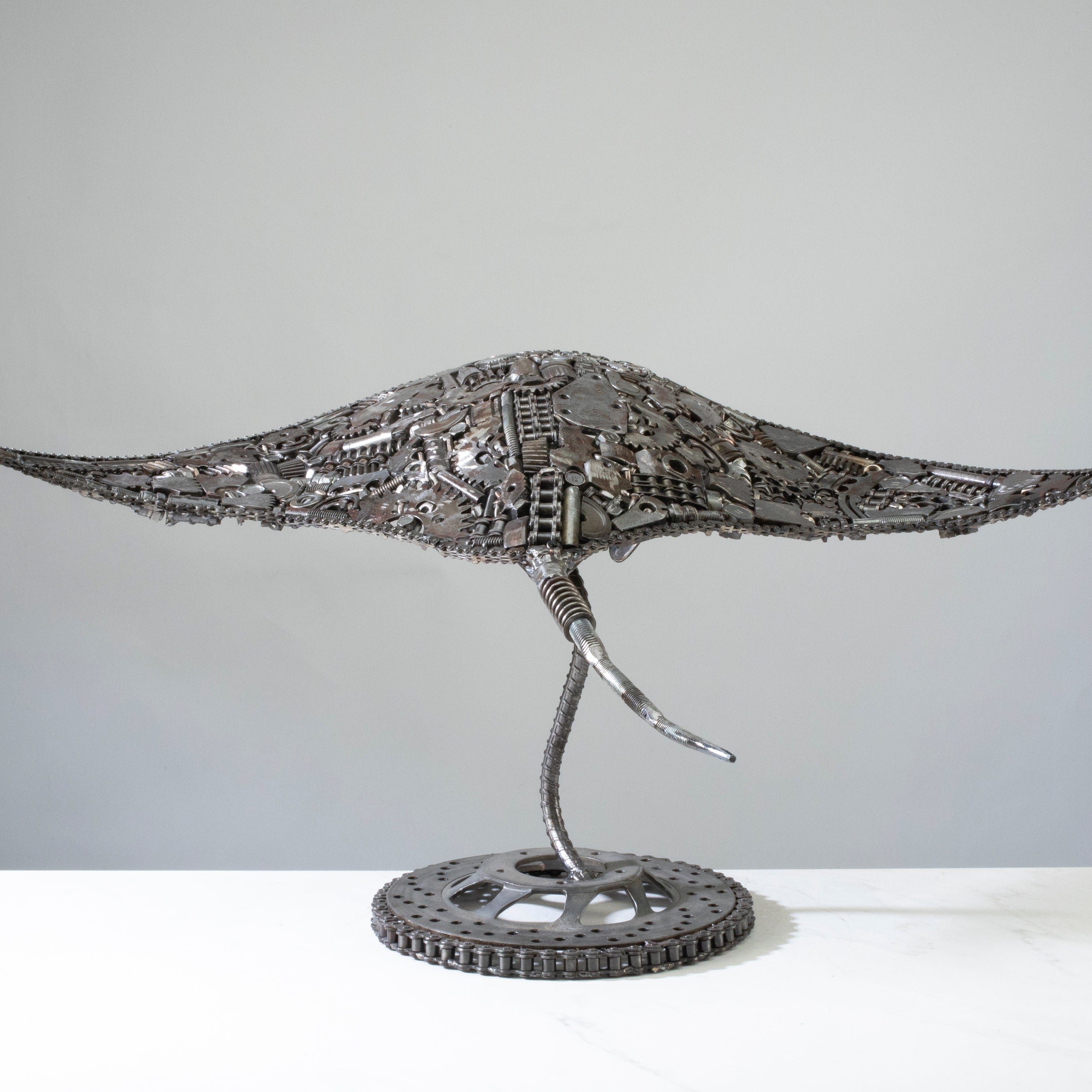 Kalifano Recycled Metal Art 25" Stingray Recycled Metal Art Sculpture RMS-SR62x34-PK