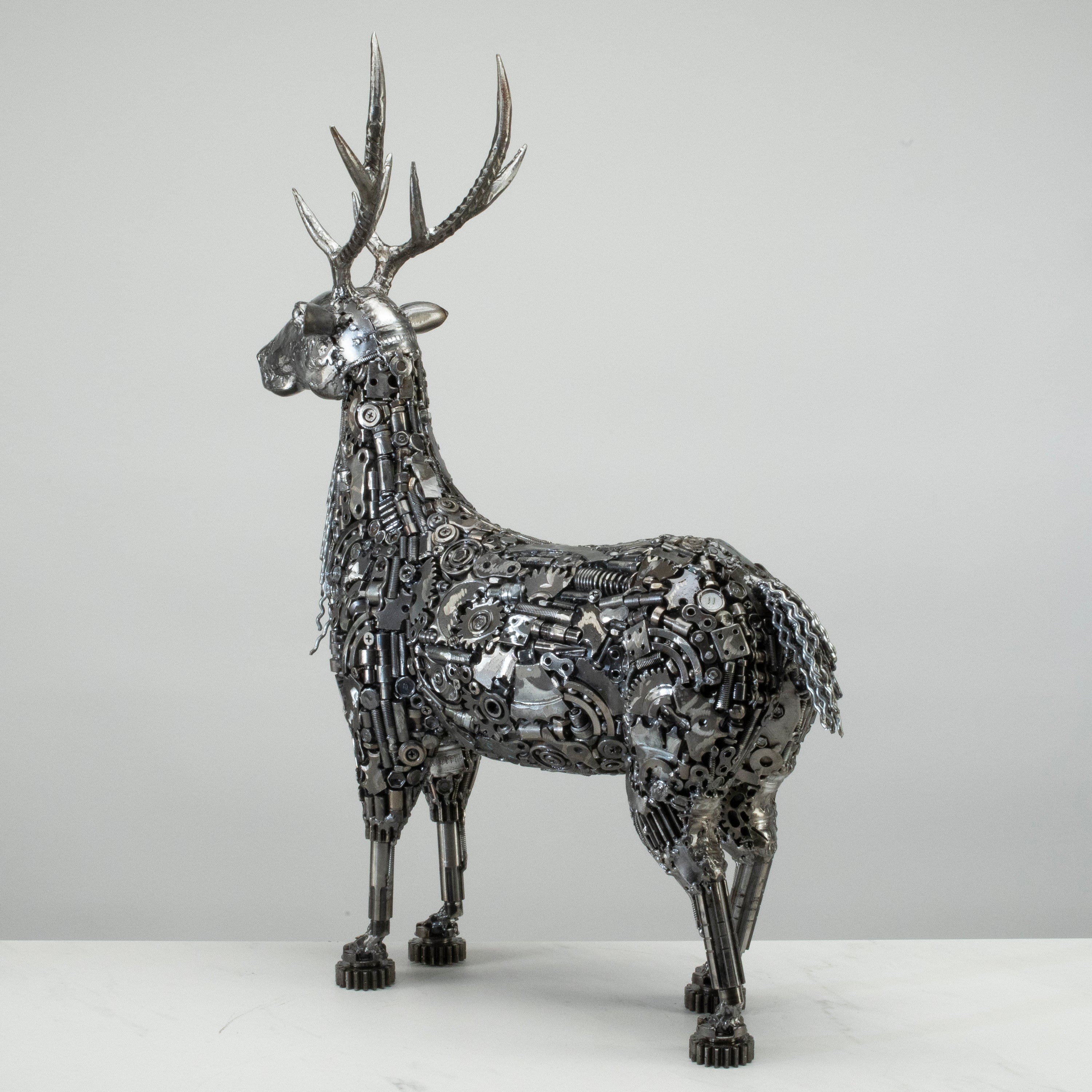 KALIFANO Recycled Metal Art 26" Reindeer Recycled Metal Art Sculpture RMS-RD52X67-PK