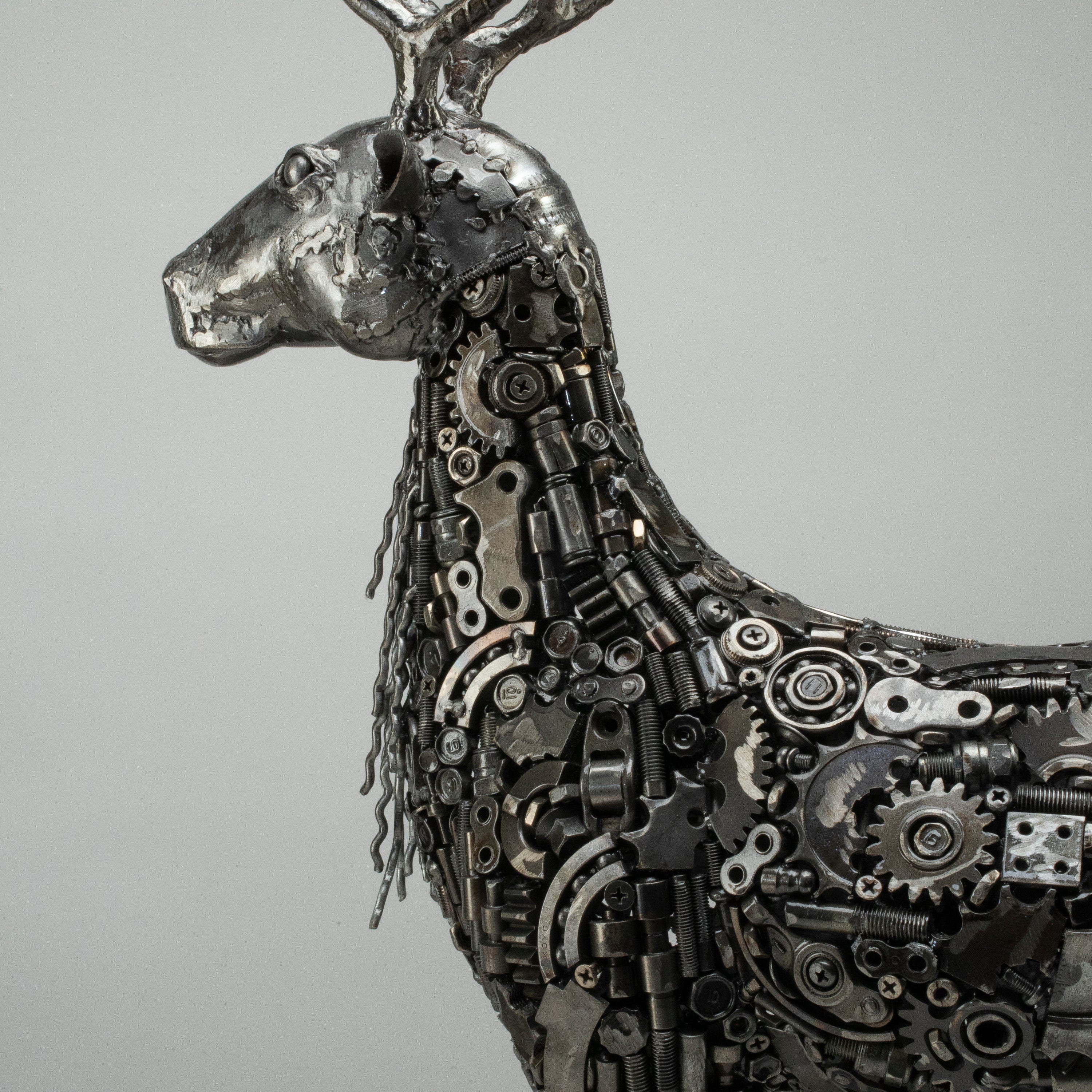 KALIFANO Recycled Metal Art 26" Reindeer Recycled Metal Art Sculpture RMS-RD52X67-PK