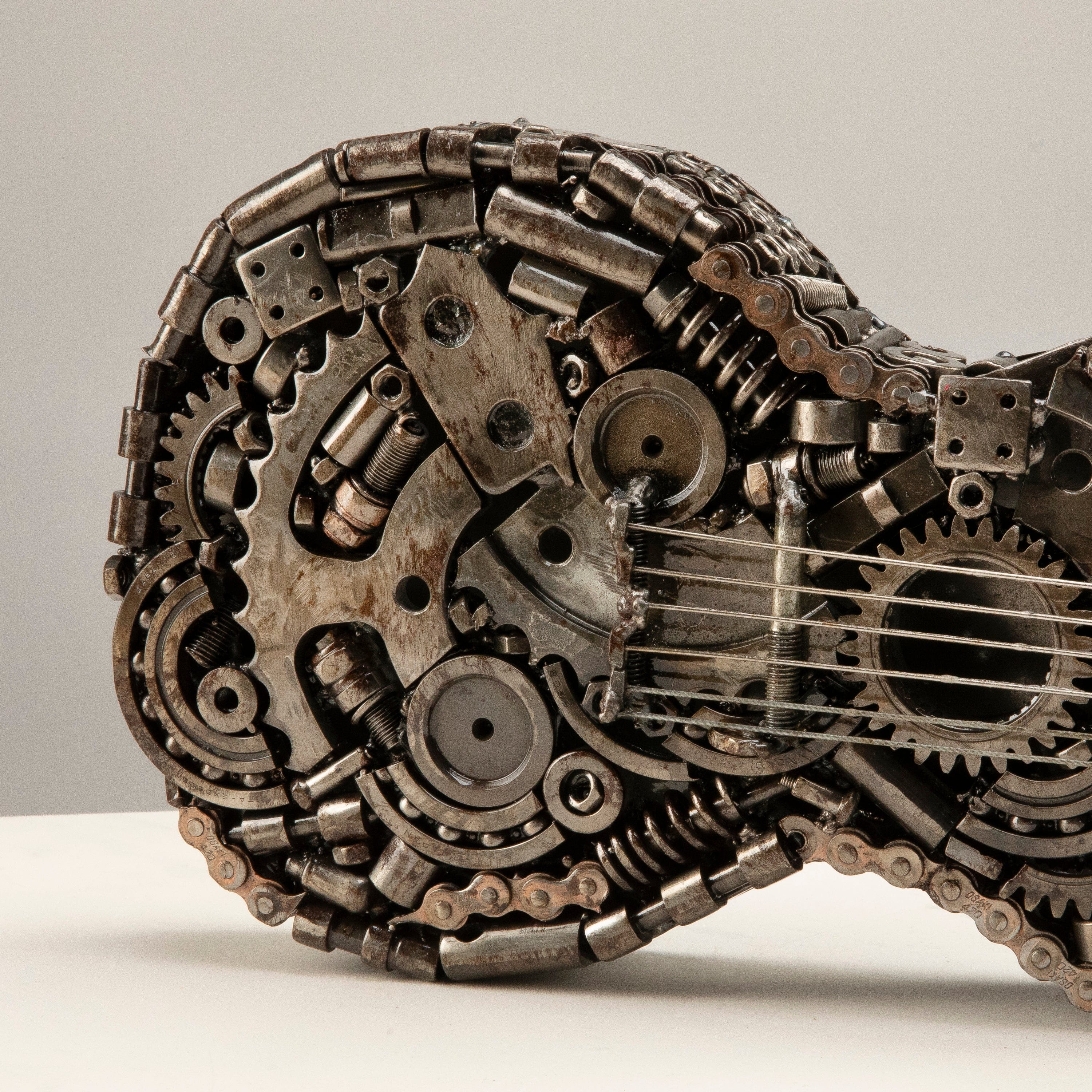 KALIFANO Recycled Metal Art 28" Guitar Inspired Recycled Metal Art Sculpture RMS-GT70-PK