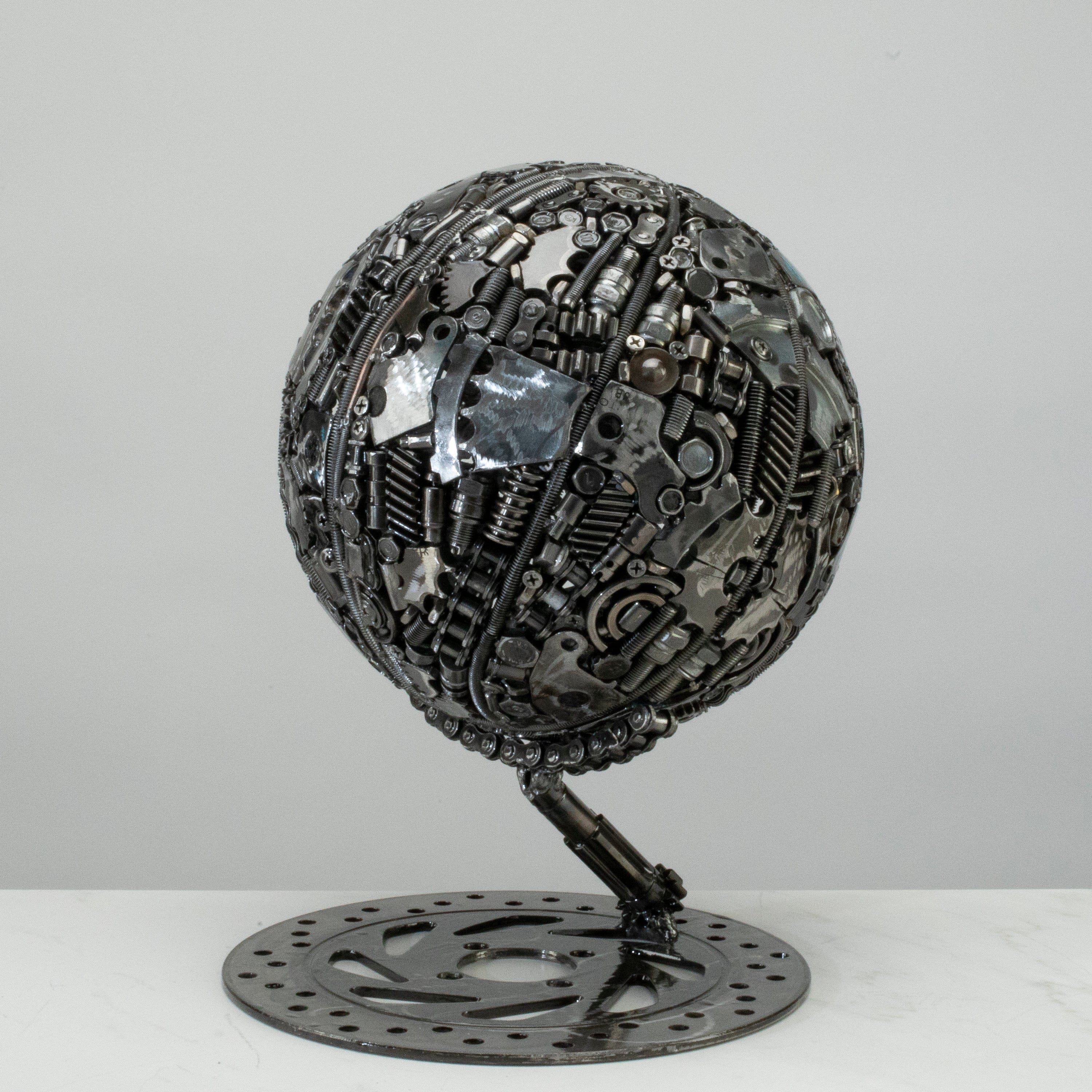 KALIFANO Recycled Metal Art 29.5" Basketball Recycled Metal Art Sculpture RMS-BBALL75-PK