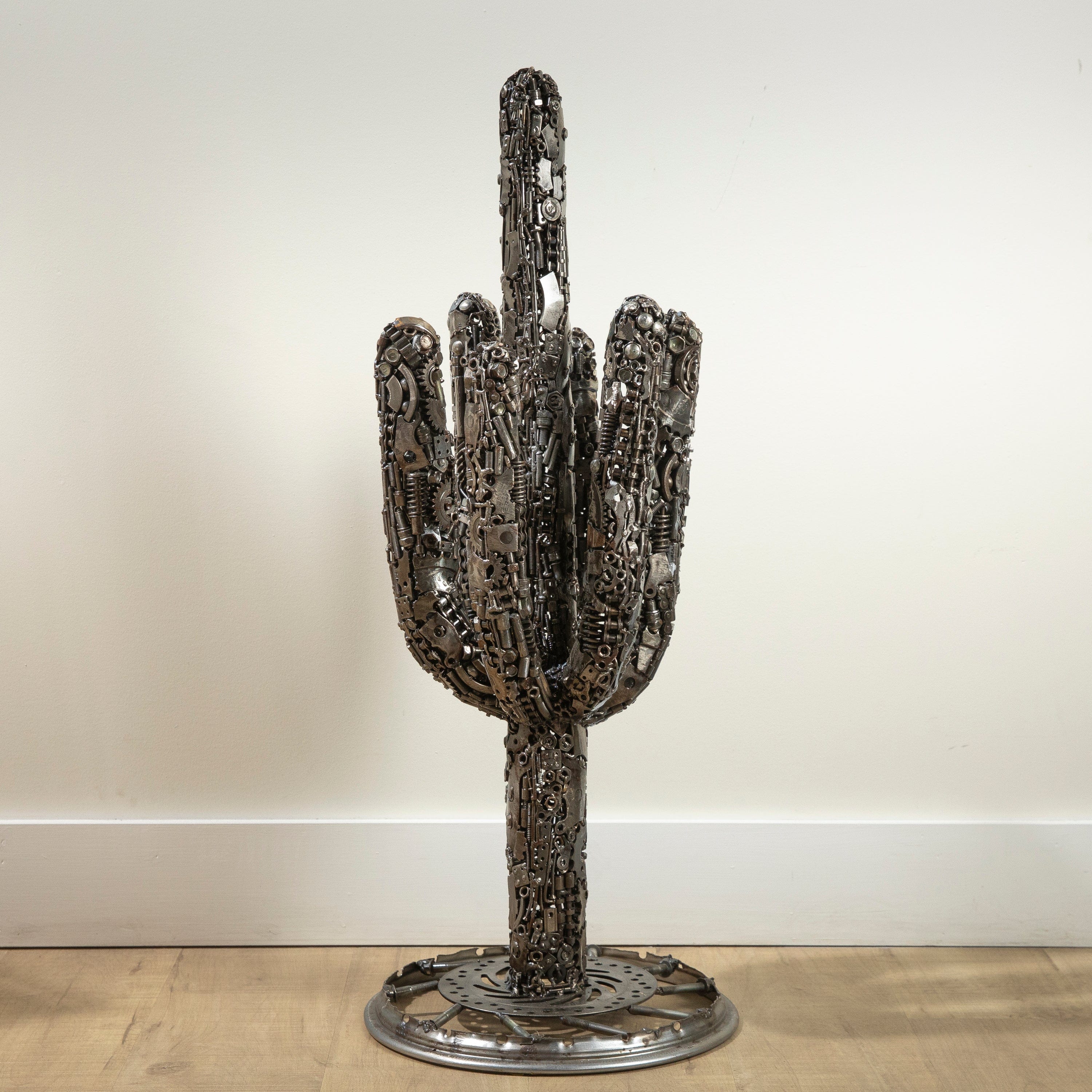 KALIFANO Recycled Metal Art 37" Saguaro Cactus Recycled Metal Art Sculpture RMS-SC35x94-PK