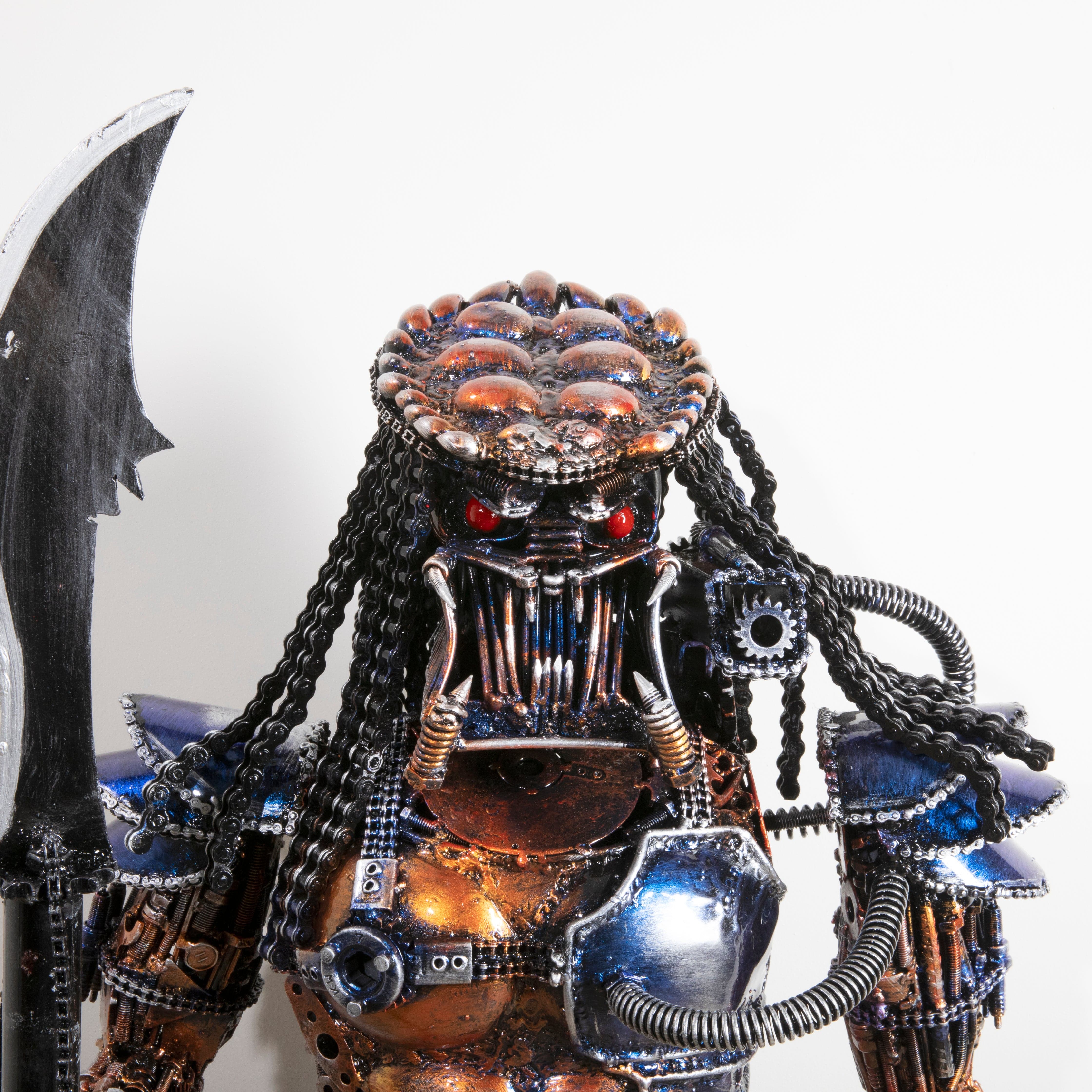 Kalifano Recycled Metal Art 43" Predator Inspired Recycled Metal Sculpture RMS-PRED110-P