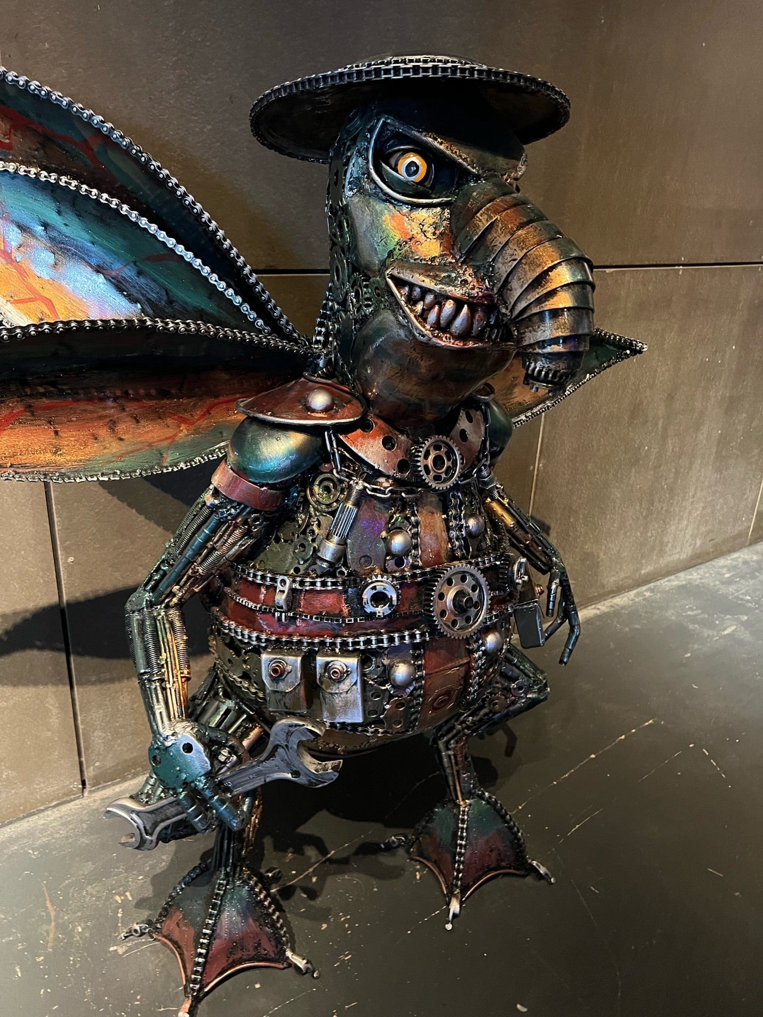 Kalifano Recycled Metal Art 44" Watto Inspired Recycled Metal Art Sculpture RMS-WATTO110-P