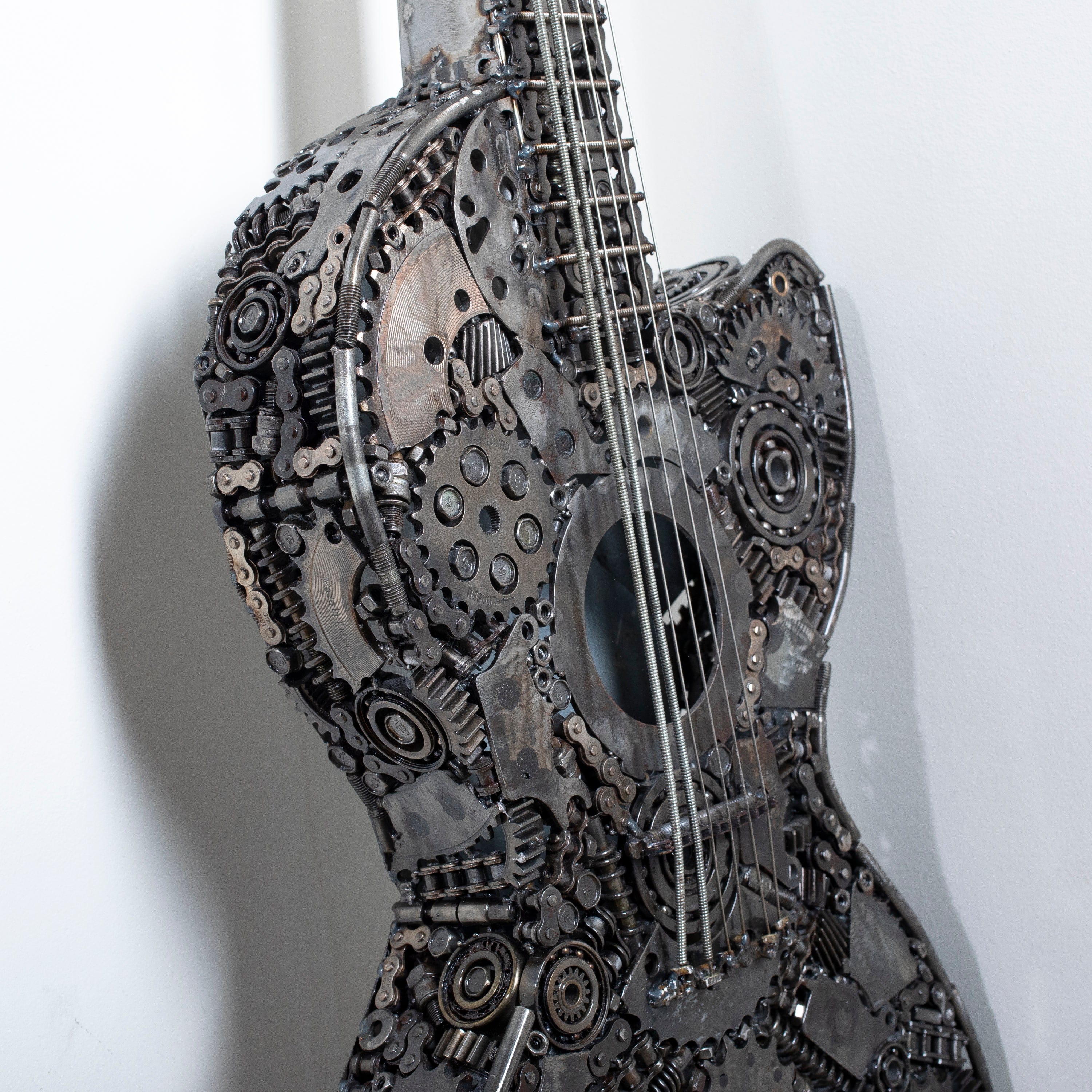 KALIFANO Recycled Metal Art 48" Guitar Inspired Recycled Metal Art Sculpture RMS-GT123-PK