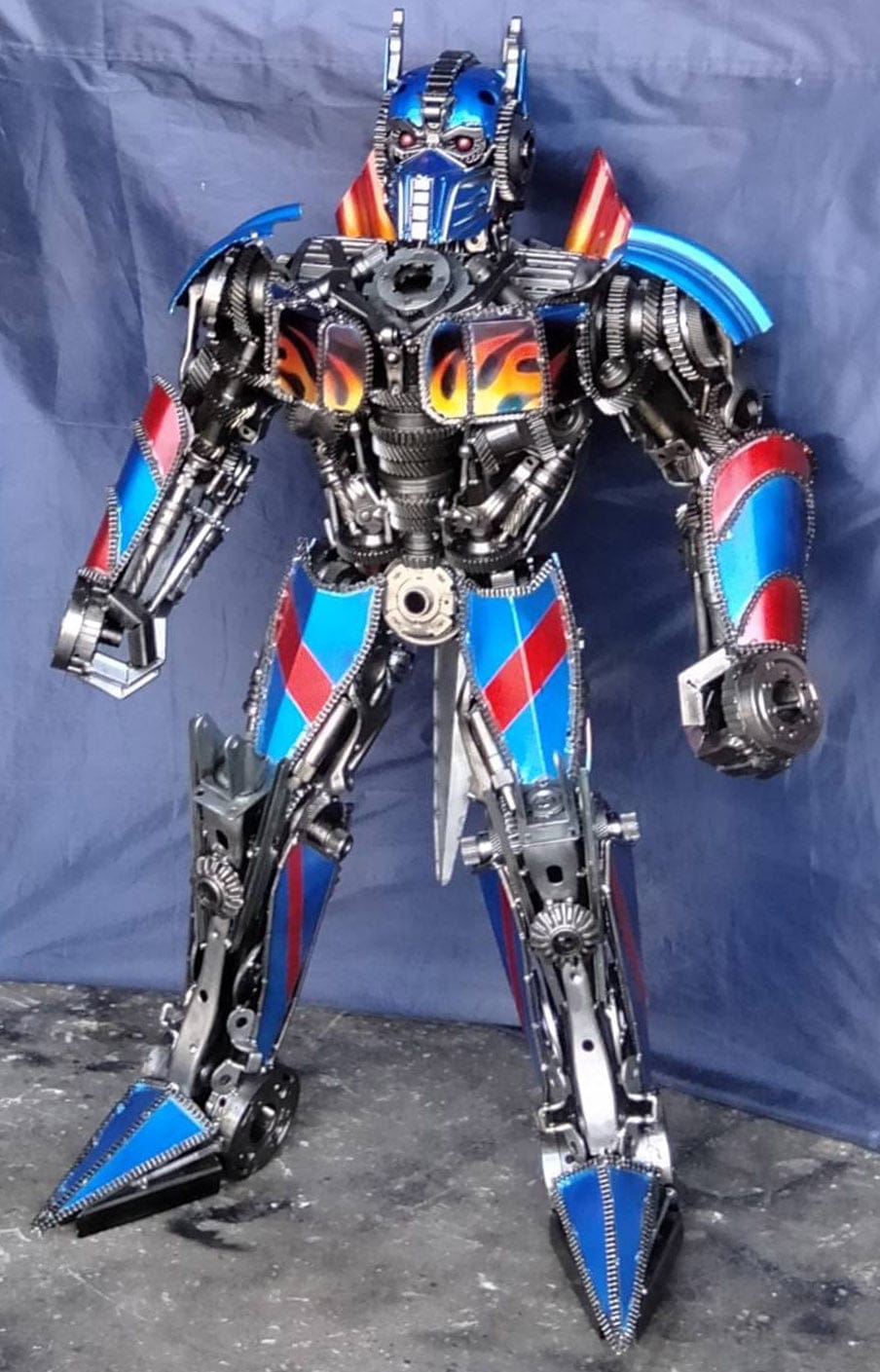 Kalifano Recycled Metal Art 55" Optimus Prime Inspired Recycled Metal Art Sculpture RMS-OP140-S21