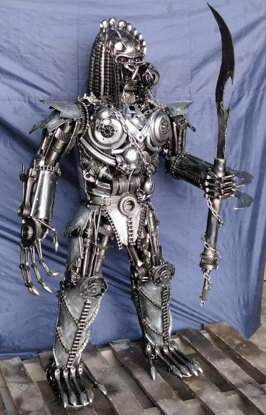 Kalifano Recycled Metal Art 55" Predator Inspired Recycled Metal Art Sculpture RMS-PRED140-S11
