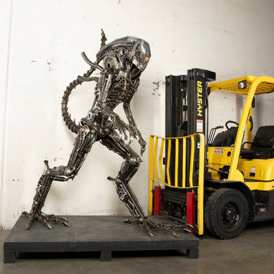 Kalifano Recycled Metal Art 79" Alien Inspired Recycled Metal Art Sculpture RMS-A200-S01