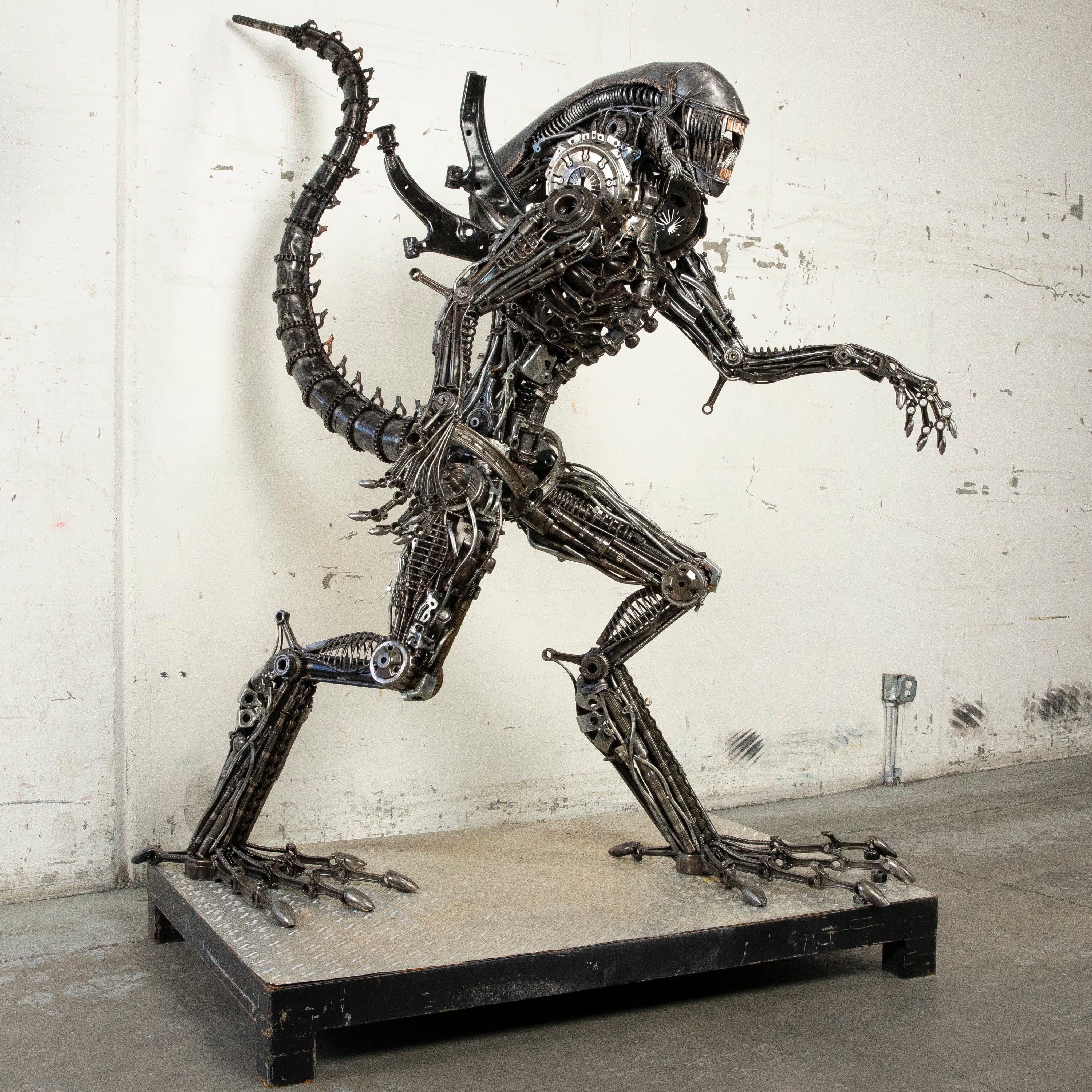Kalifano Recycled Metal Art 79" Alien Inspired Recycled Metal Art Sculpture RMS-A200-S03
