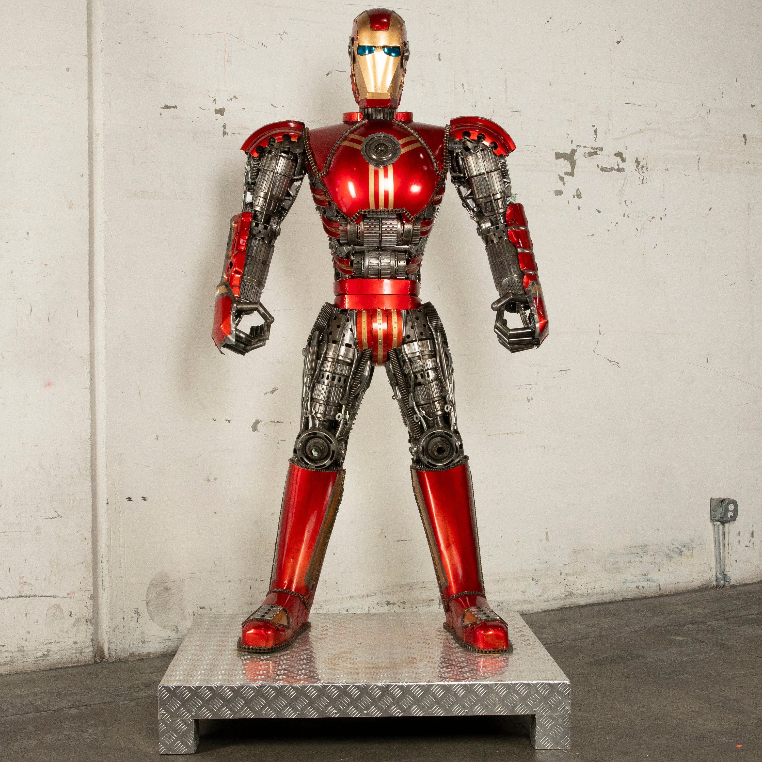 Kalifano Recycled Metal Art 79" Iron Man Inspired Recycled Metal Art Sculpture RMS-IMR200-S07