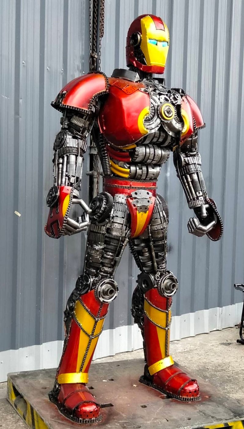 Kalifano Recycled Metal Art 79" Iron Man Inspired Recycled Metal Art Sculpture RMS-IMR200-S10