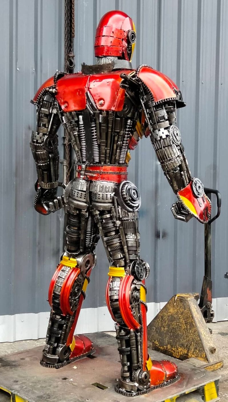 Kalifano Recycled Metal Art 79" Iron Man Inspired Recycled Metal Art Sculpture RMS-IMR200-S10