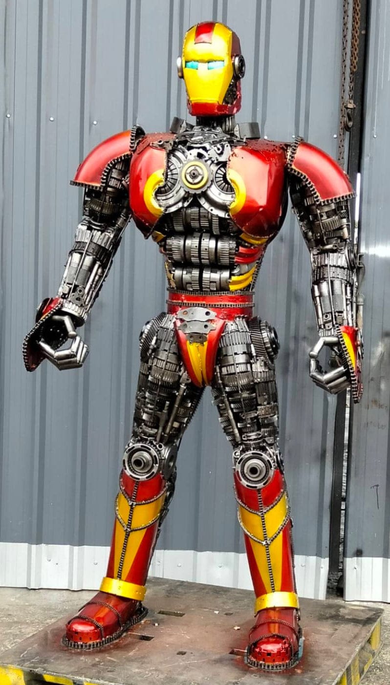 Kalifano Recycled Metal Art 79" Iron Man Inspired Recycled Metal Art Sculpture RMS-IMR200-S10