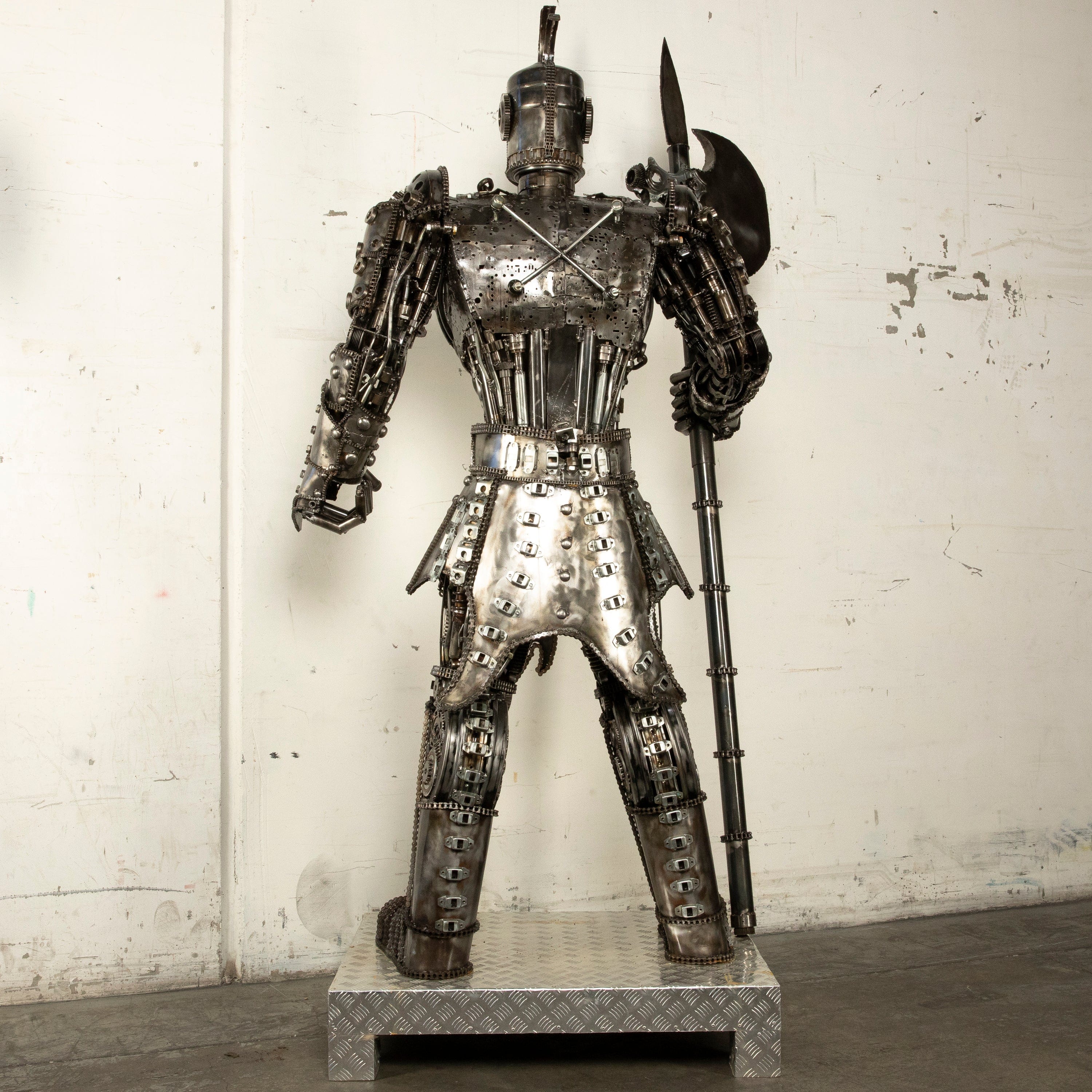 Kalifano Recycled Metal Art 79" Knight Inspired Recycled Metal Art Sculpture RMS-KN200-S02