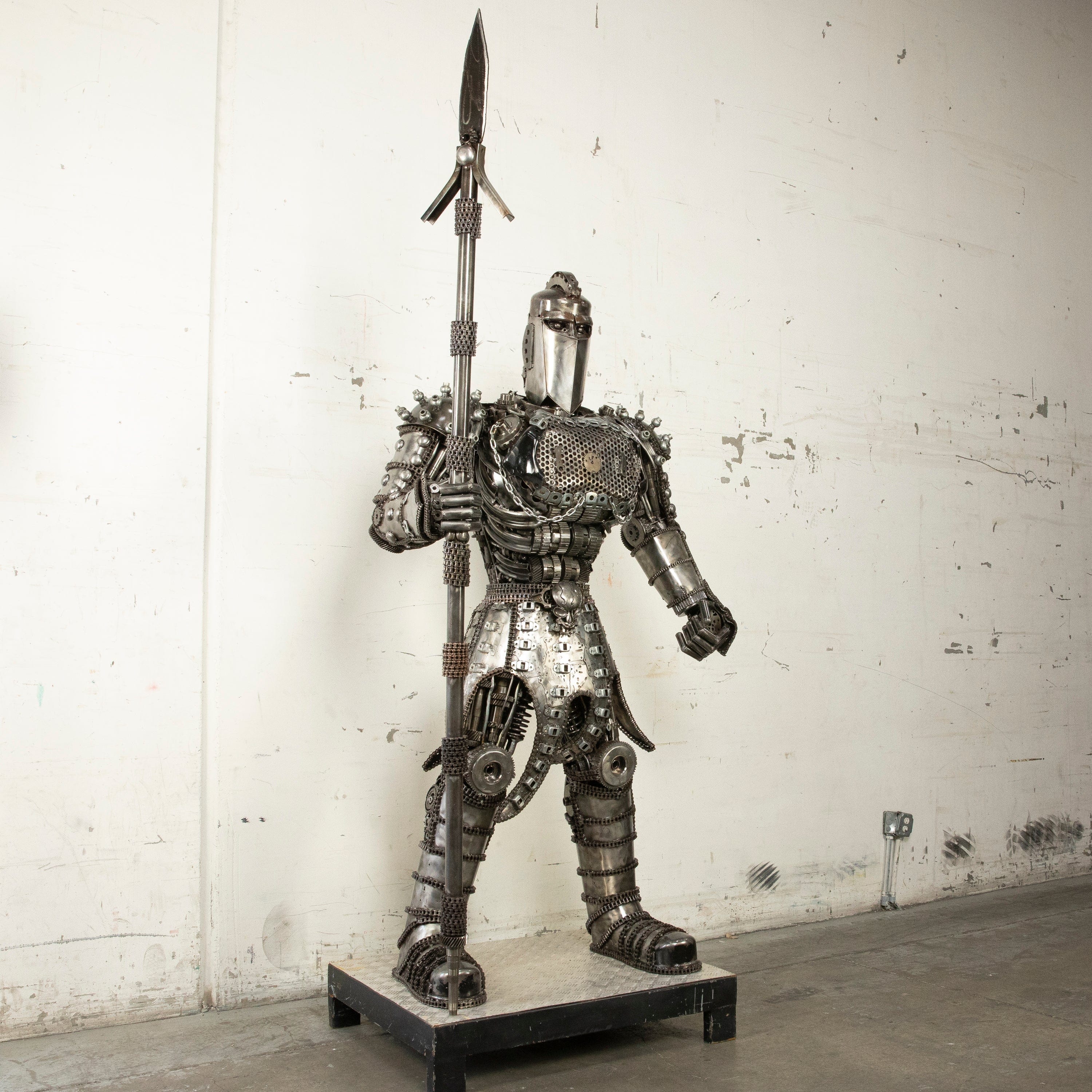 Kalifano Recycled Metal Art 79" Knight Inspired Recycled Metal Art Sculpture RMS-KN200-S03