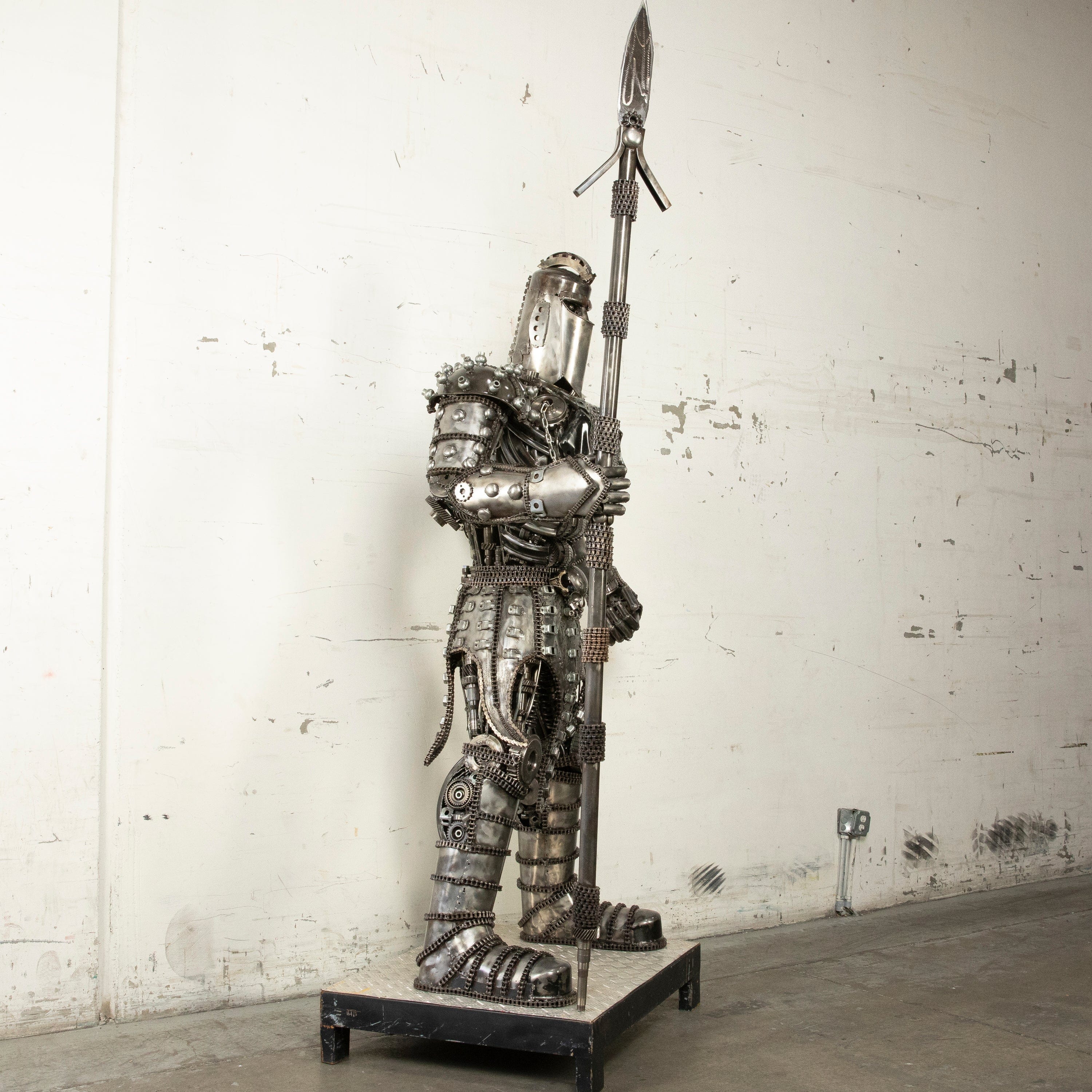 Kalifano Recycled Metal Art 79" Knight Inspired Recycled Metal Art Sculpture RMS-KN200-S03