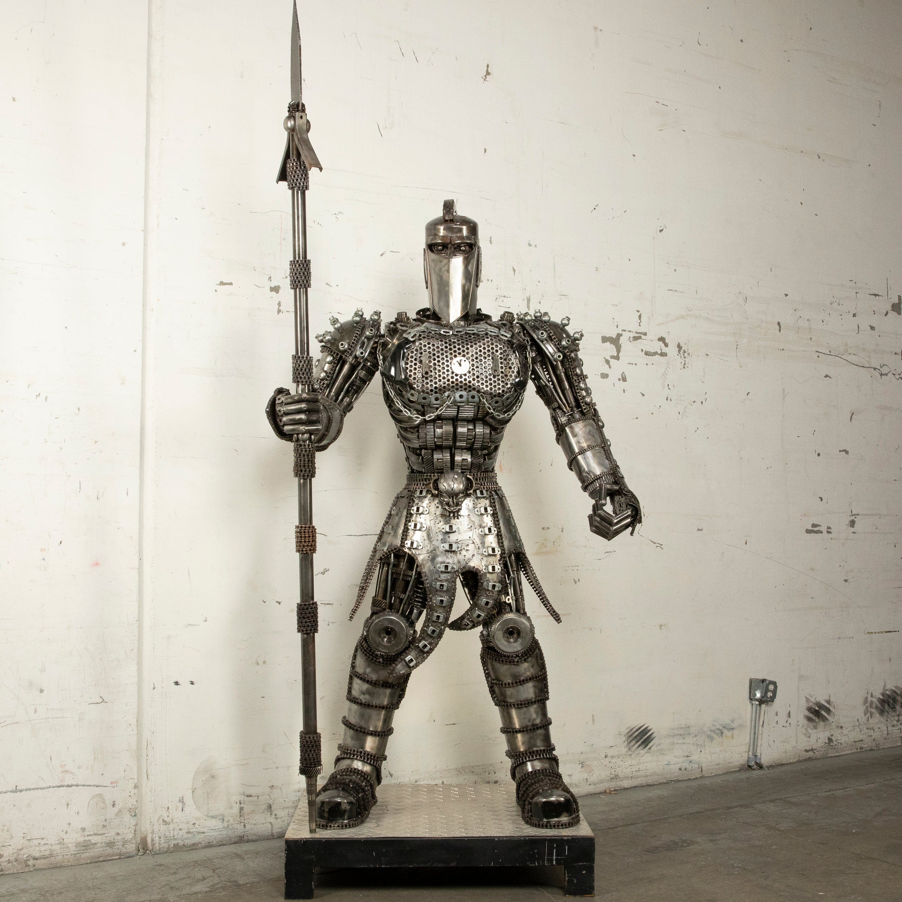 Kalifano Recycled Metal Art 79" Knight Inspired Recycled Metal Art Sculpture RMS-KN200-S03