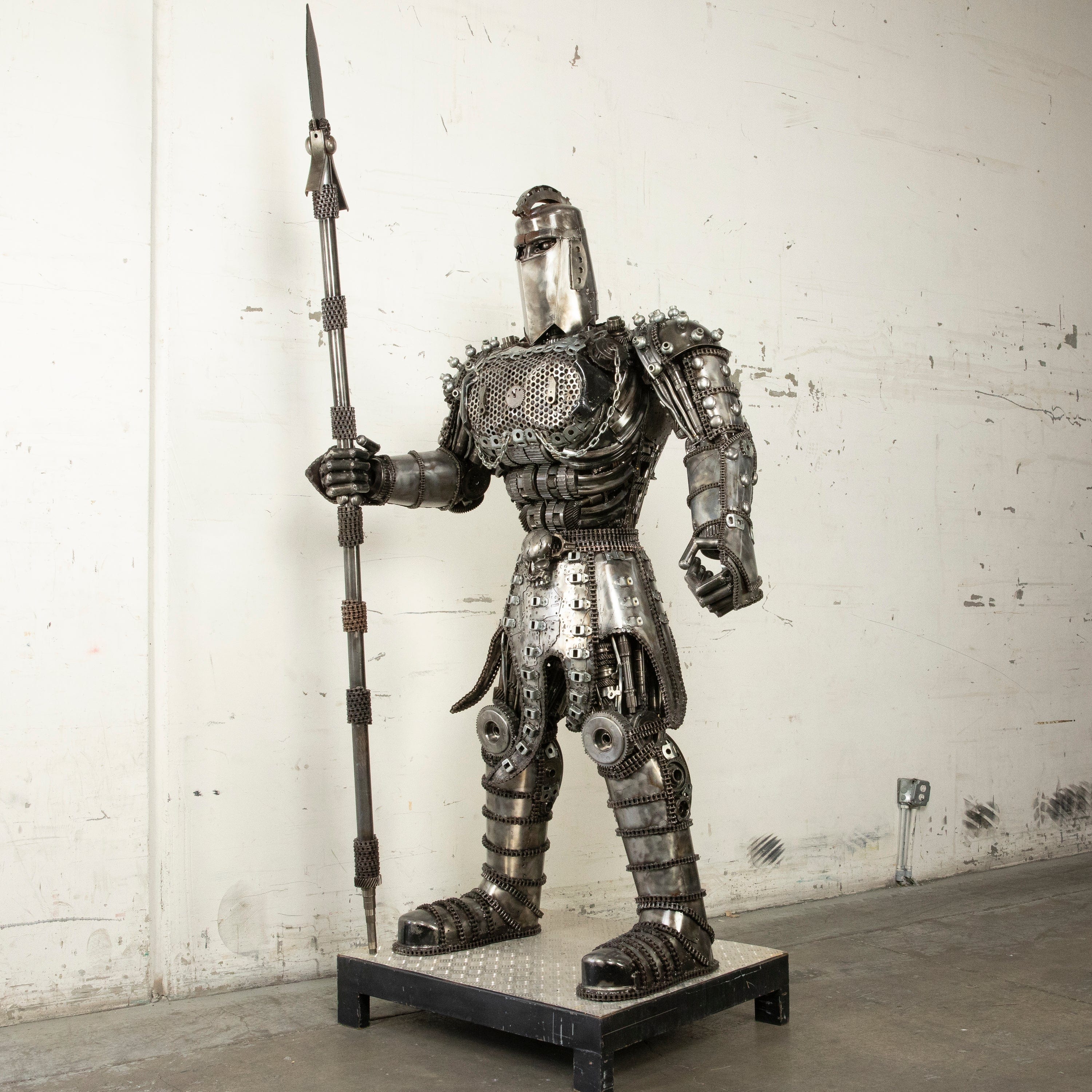 Kalifano Recycled Metal Art 79" Knight Inspired Recycled Metal Art Sculpture RMS-KN200-S03