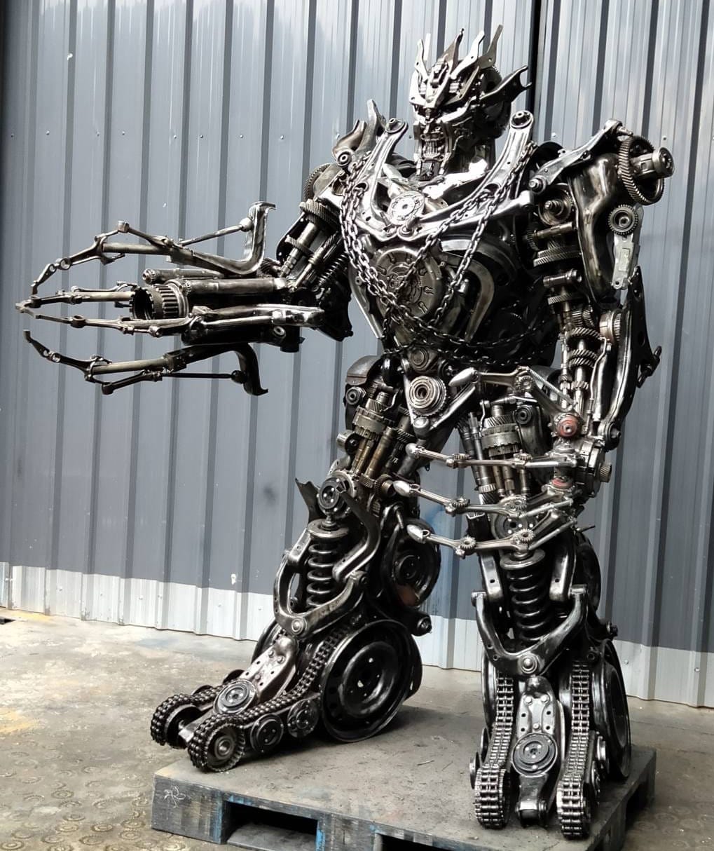 Kalifano Recycled Metal Art 79" Megatron Inspired Recycled Metal Art Sculpture RMS-MEG200-S07