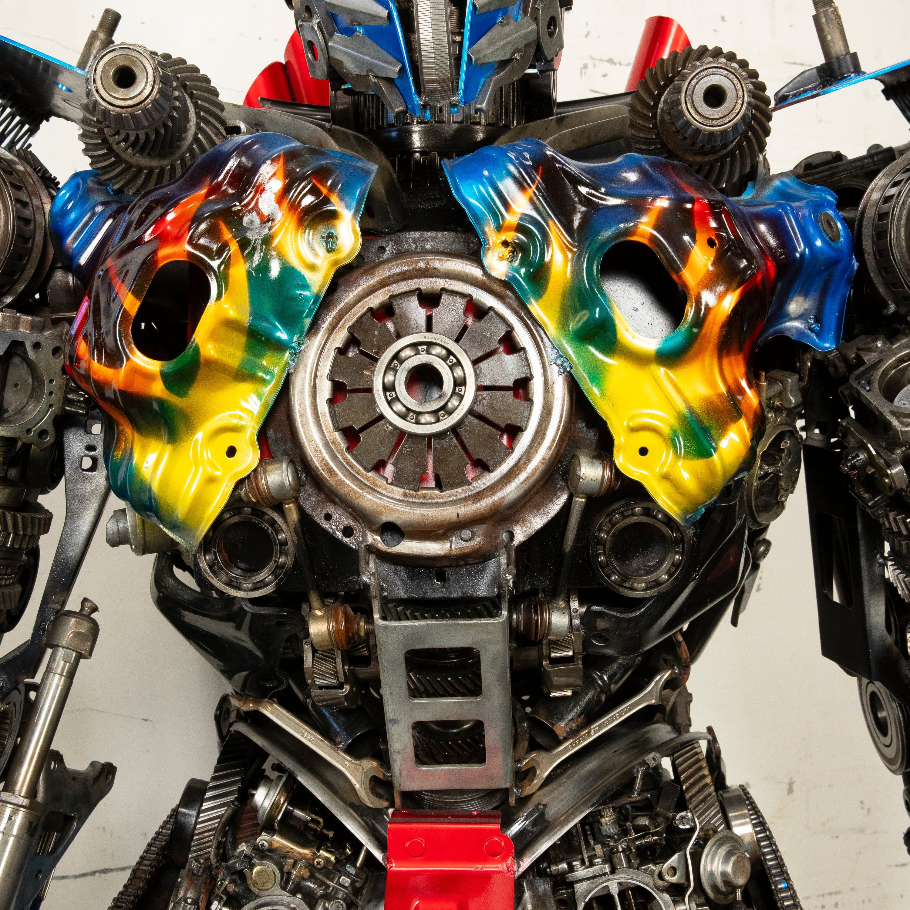 Kalifano Recycled Metal Art 79" Optimus Prime Inspired Recycled Metal Art Sculpture RMS-OP200-S24