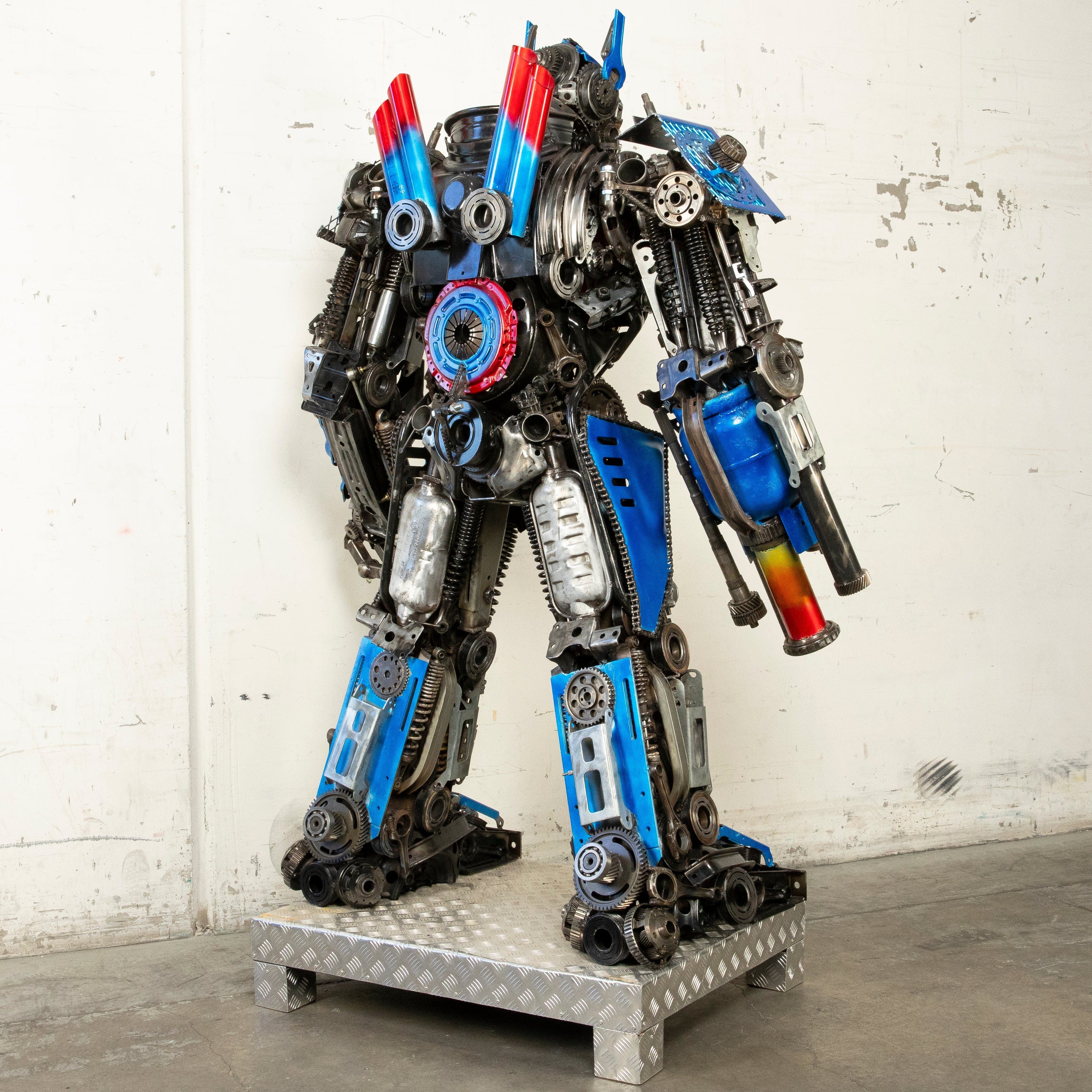 Kalifano Recycled Metal Art 79" Optimus Prime Inspired Recycled Metal Art Sculpture RMS-OP200-S24