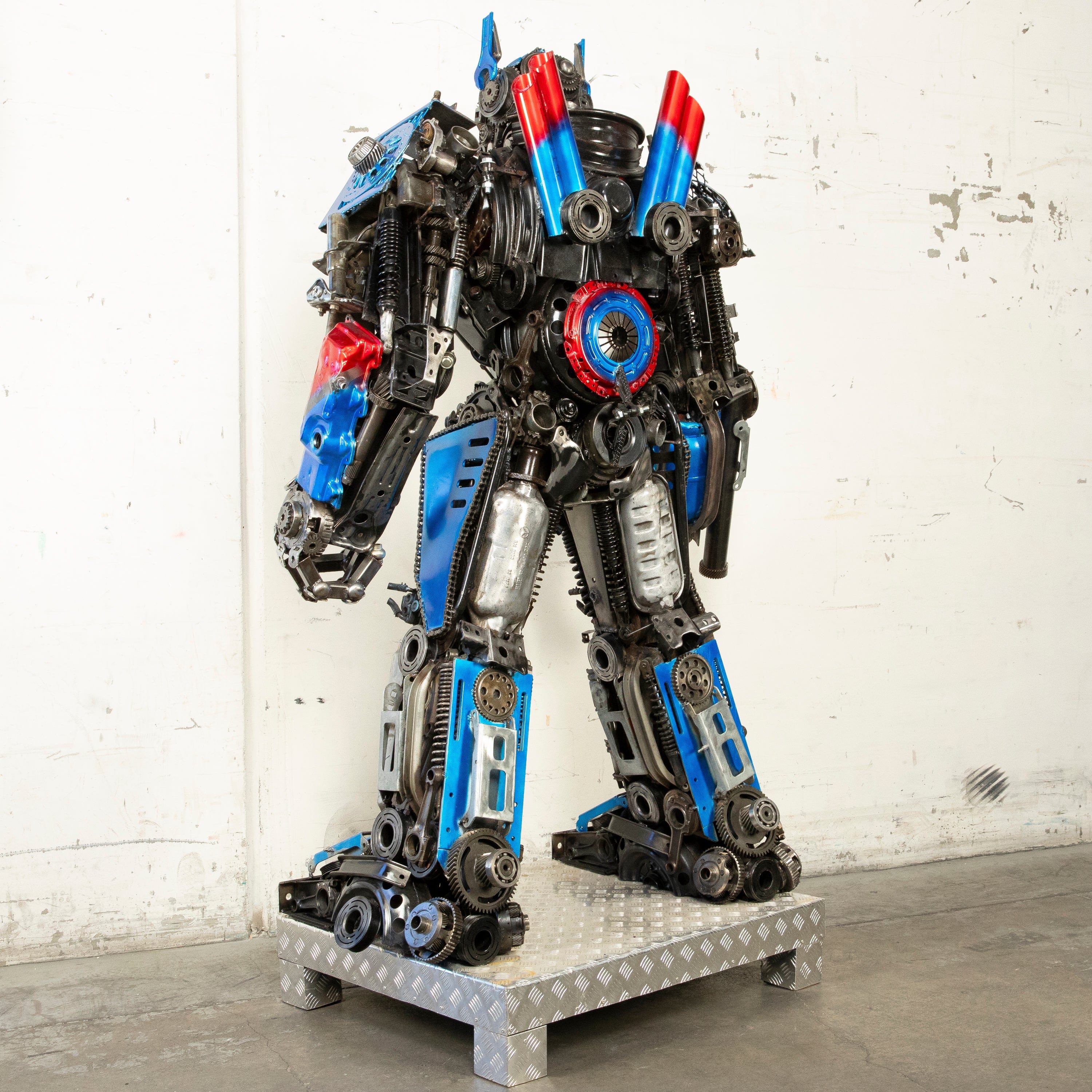 Kalifano Recycled Metal Art 79" Optimus Prime Inspired Recycled Metal Art Sculpture RMS-OP200-S24