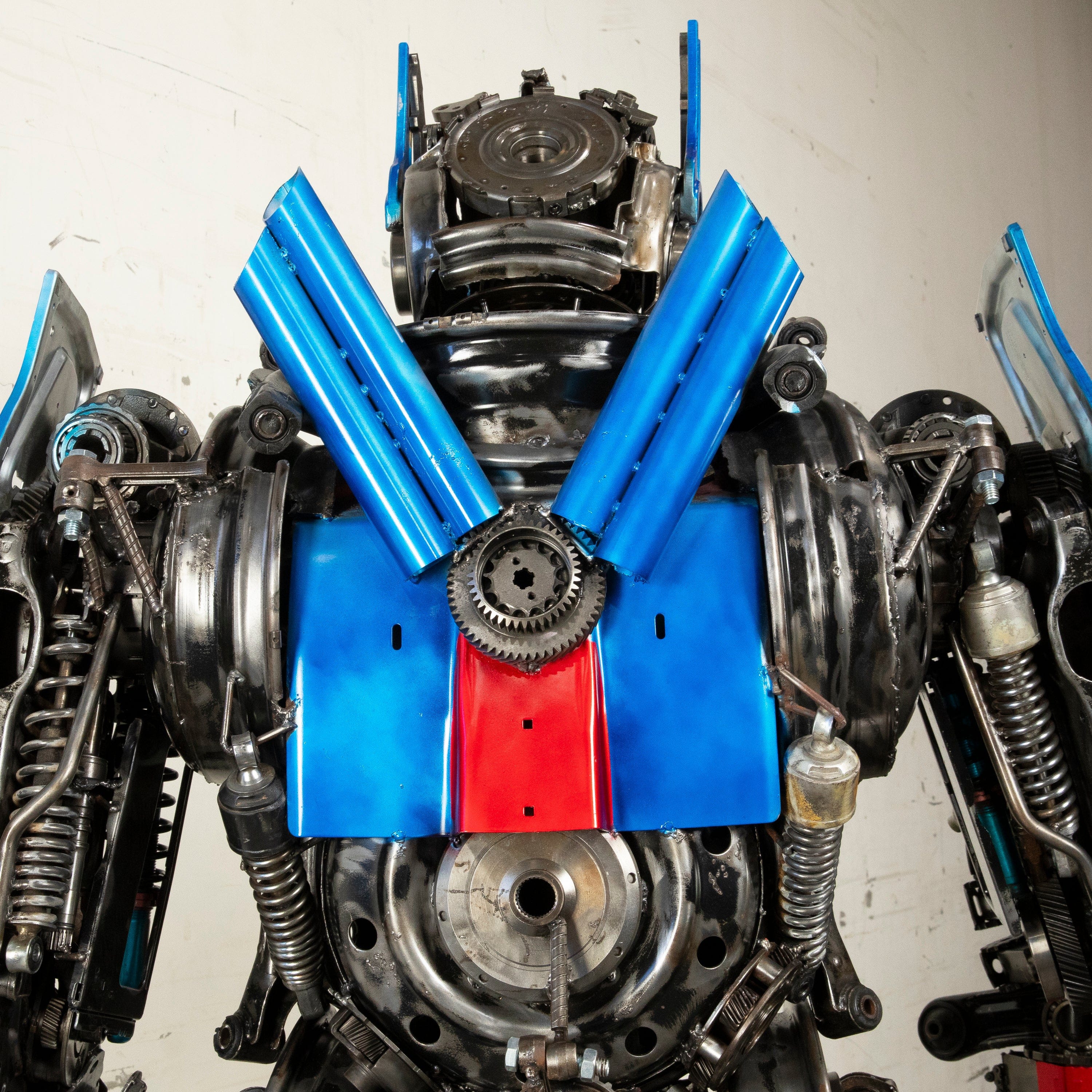 Kalifano Recycled Metal Art 79" Optimus Prime Inspired Recycled Metal Art Sculpture RMS-OP200-S26