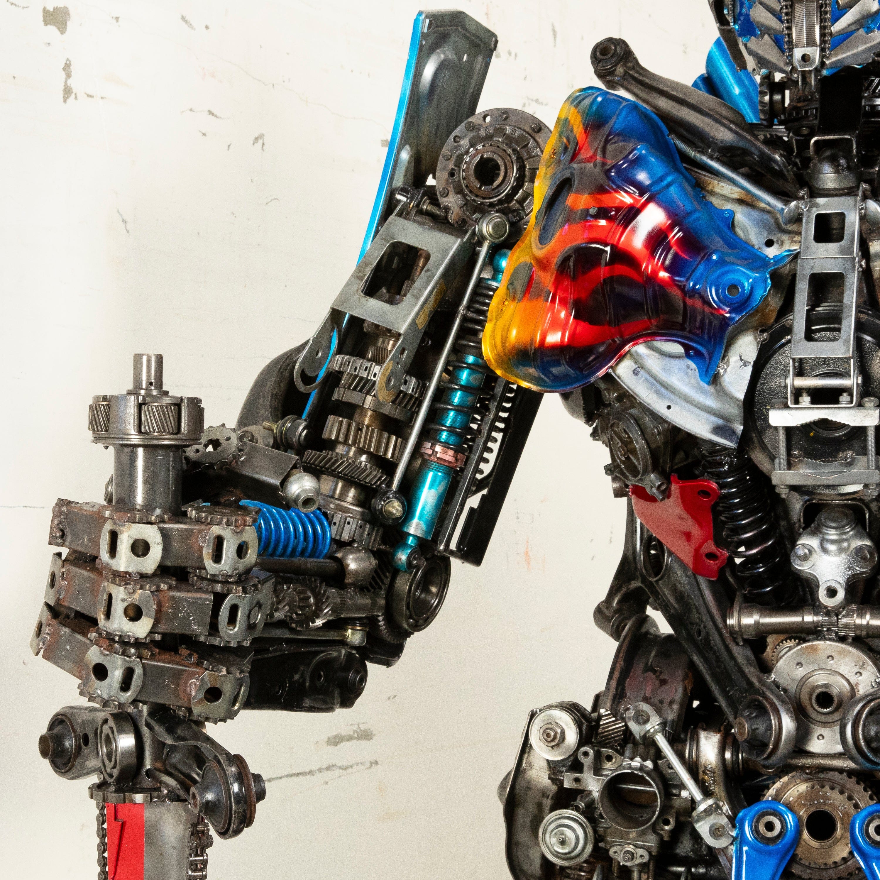 Kalifano Recycled Metal Art 79" Optimus Prime Inspired Recycled Metal Art Sculpture RMS-OP200-S26