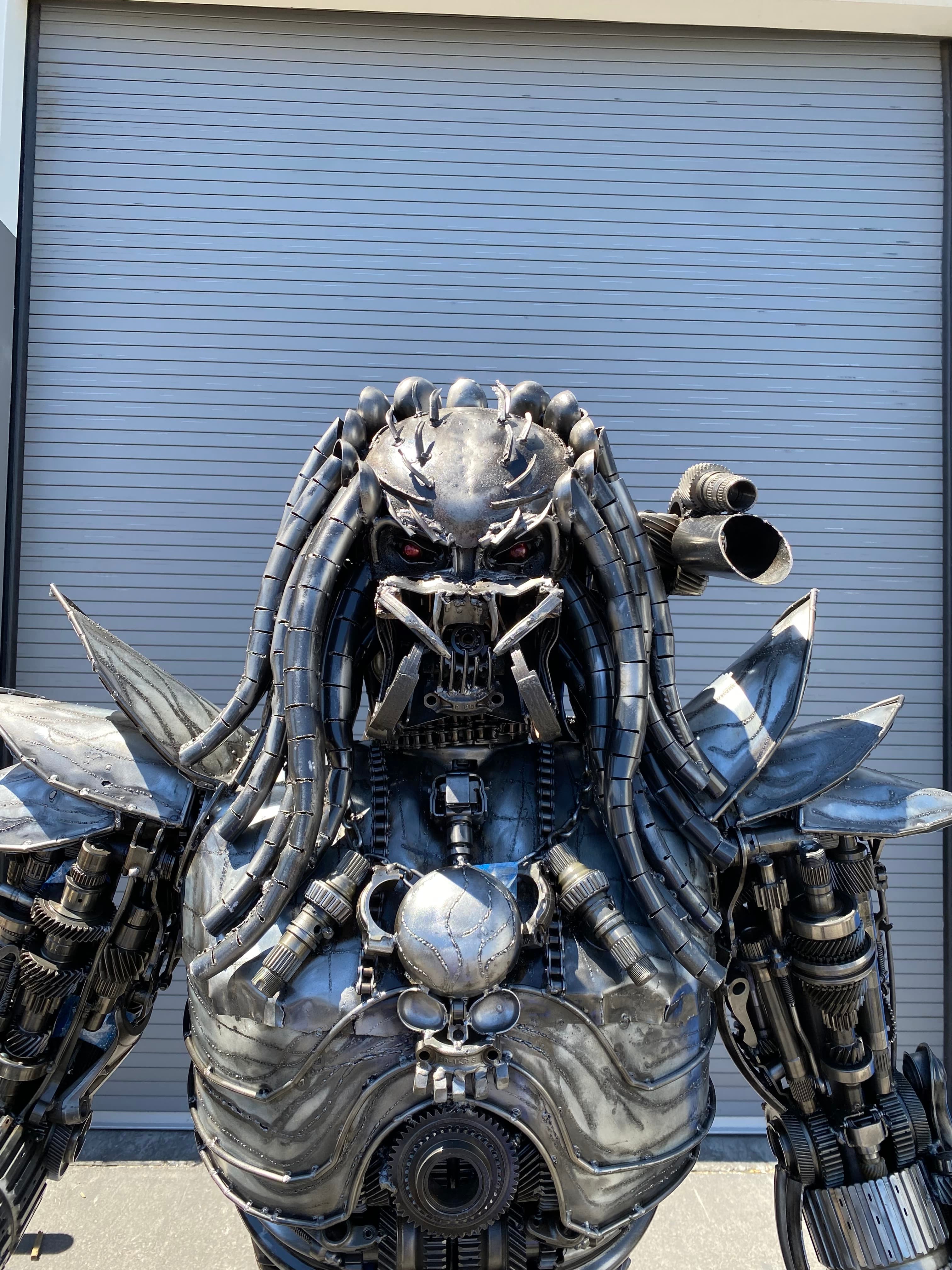 Kalifano Recycled Metal Art 79" Predator Inspired Recycled Metal Art Sculpture RMS-PRED200-S15