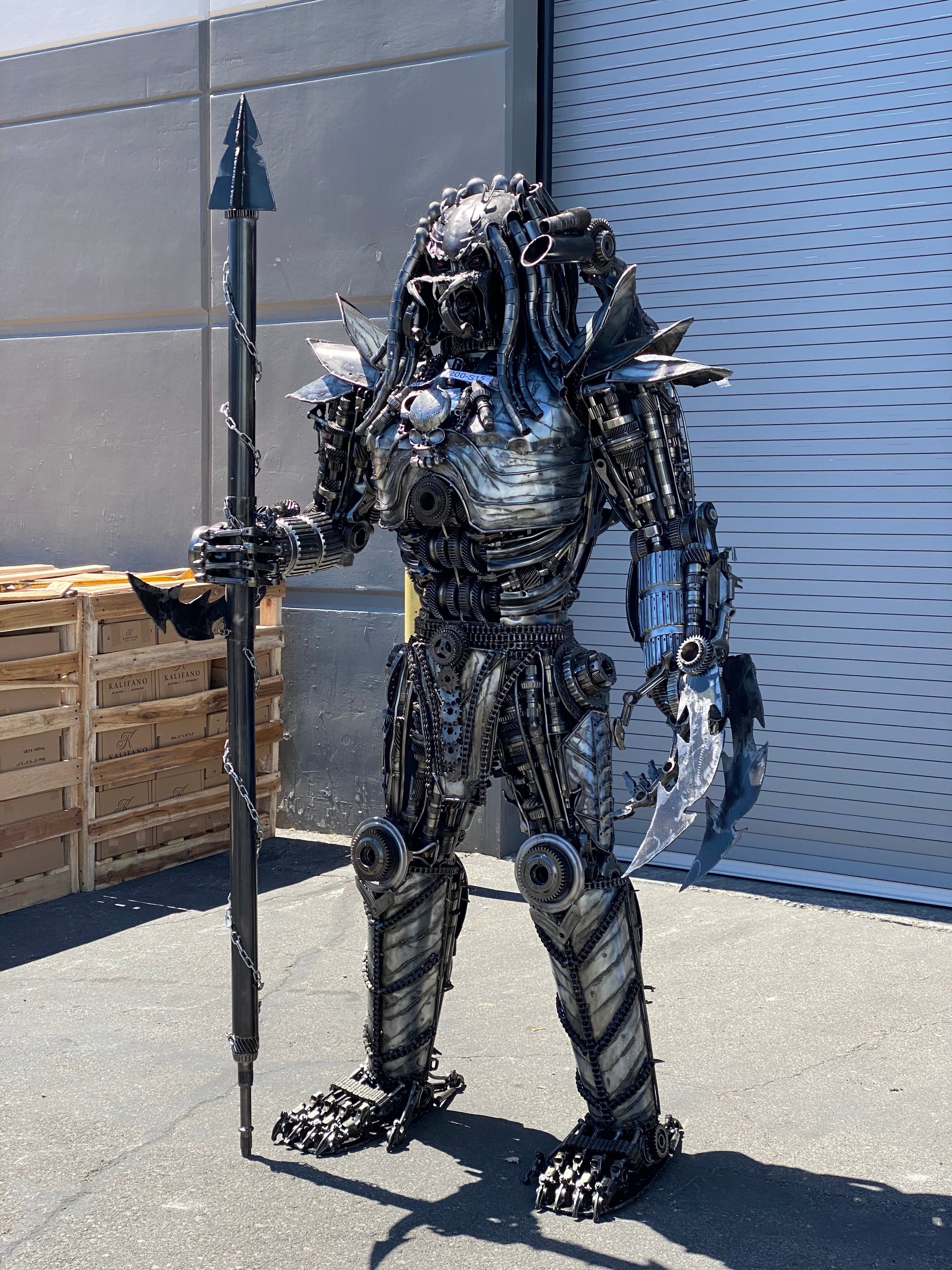 Kalifano Recycled Metal Art 79" Predator Inspired Recycled Metal Art Sculpture RMS-PRED200-S15