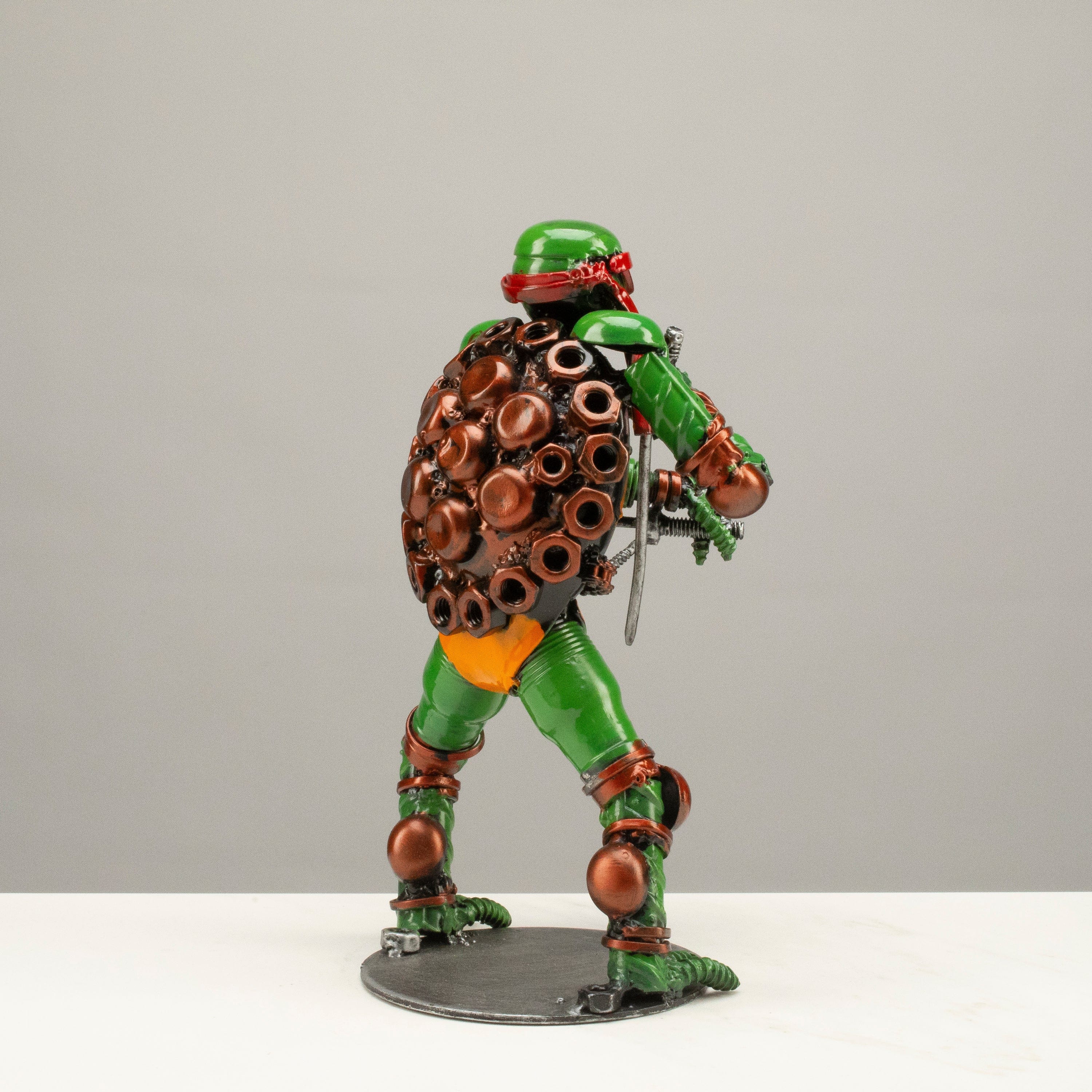 Kalifano Recycled Metal Art 9.5" Raphael Ninja Turtle Inspired Recycled Metal Sculpture RMS-600NTR-N