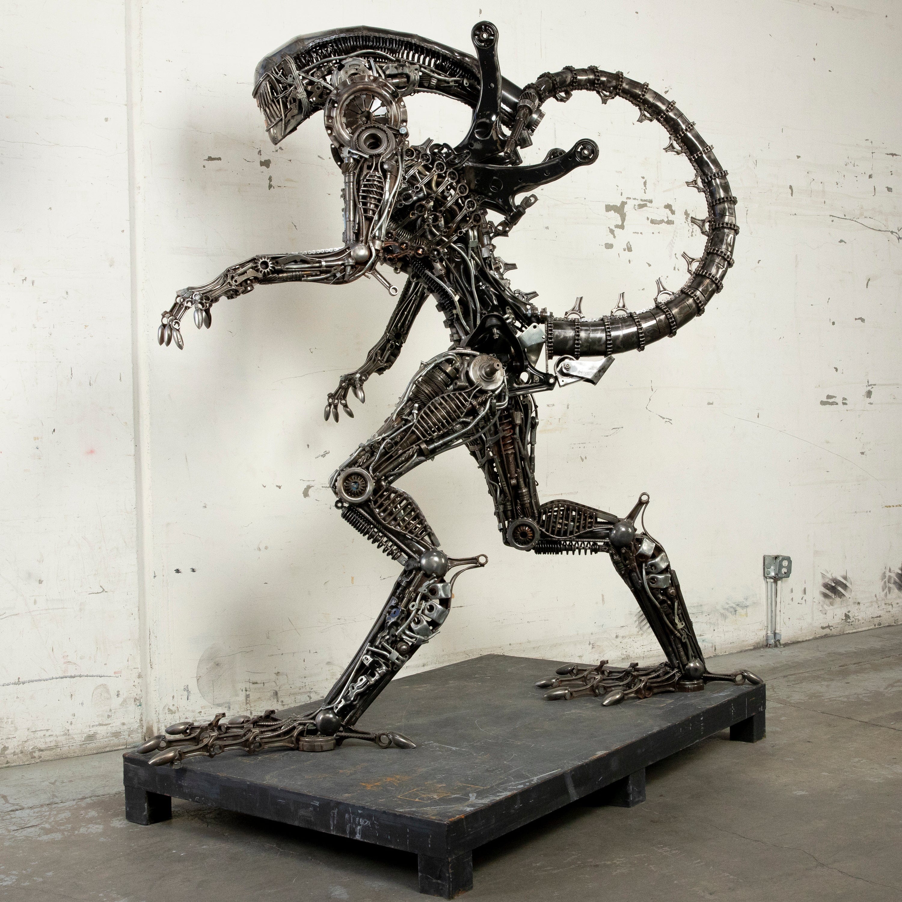 Kalifano Recycled Metal Art 91" Alien Inspired Recycled Metal Art Sculpture RMS-A230-S08