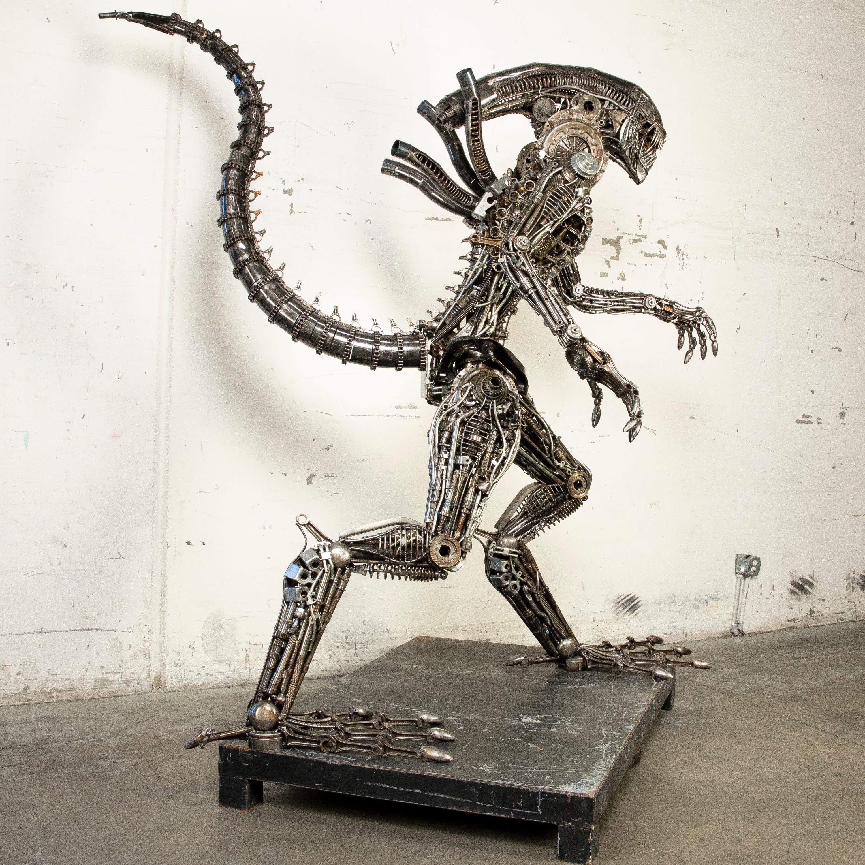 Kalifano Recycled Metal Art 91" Alien Inspired Recycled Metal Art Sculpture RMS-A230-S09