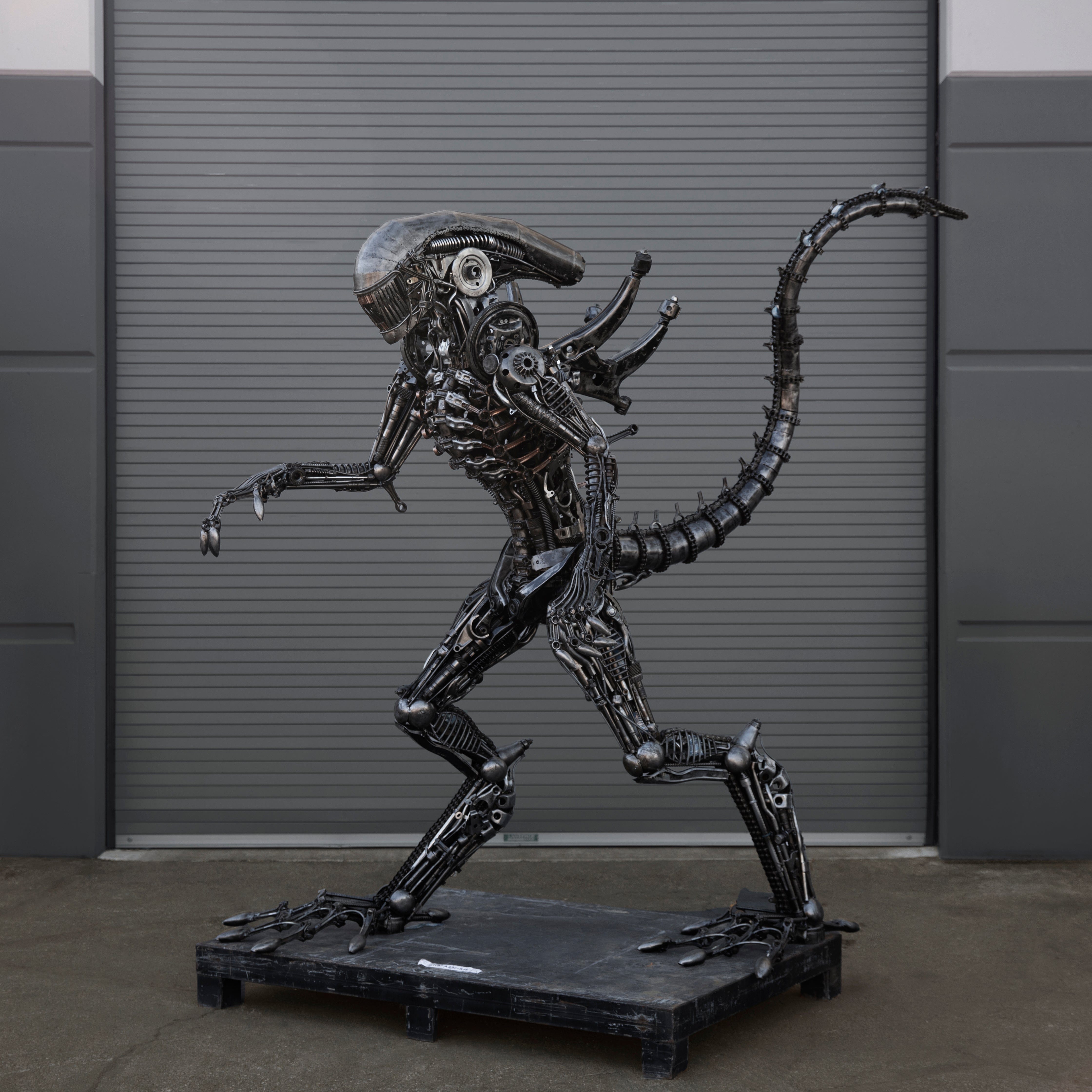 Kalifano Recycled Metal Art 91" Alien Inspired Recycled Metal Art Sculpture RMS-A230-S14