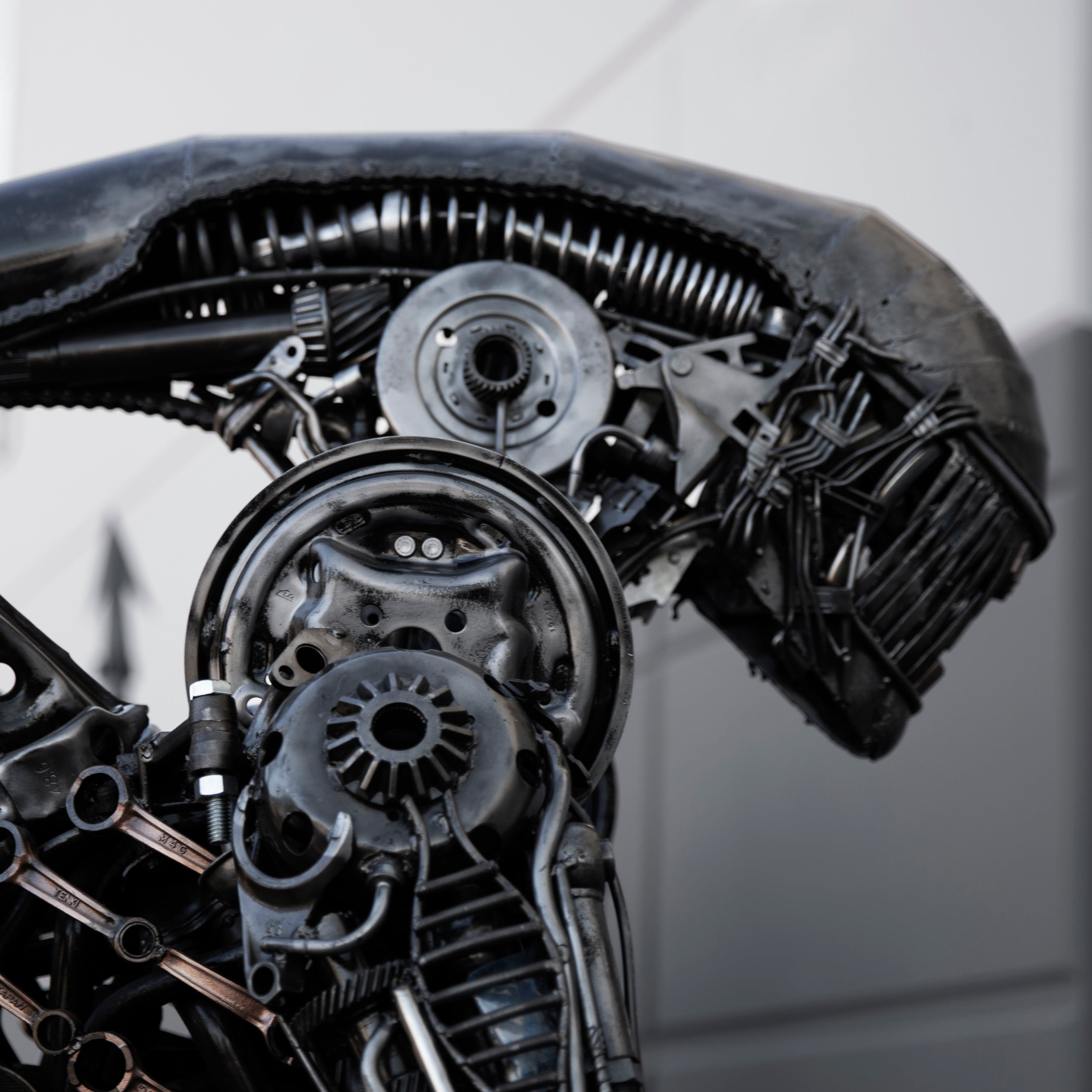 Kalifano Recycled Metal Art 91" Alien Inspired Recycled Metal Art Sculpture RMS-A230-S14