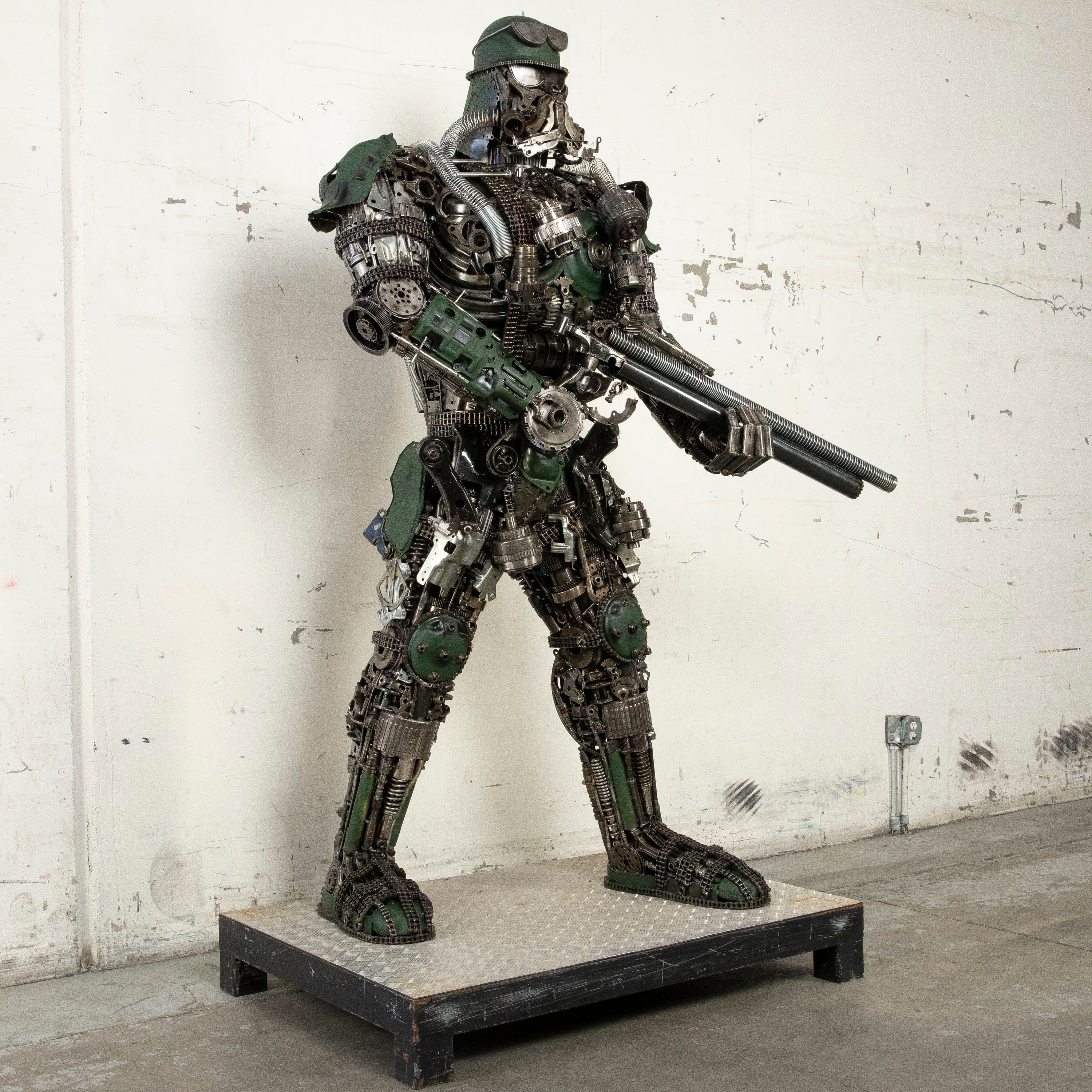 Kalifano Recycled Metal Art 91" Army Storm Trooper Inspired Recycled Metal Art Sculpture RMS-ST230-S08