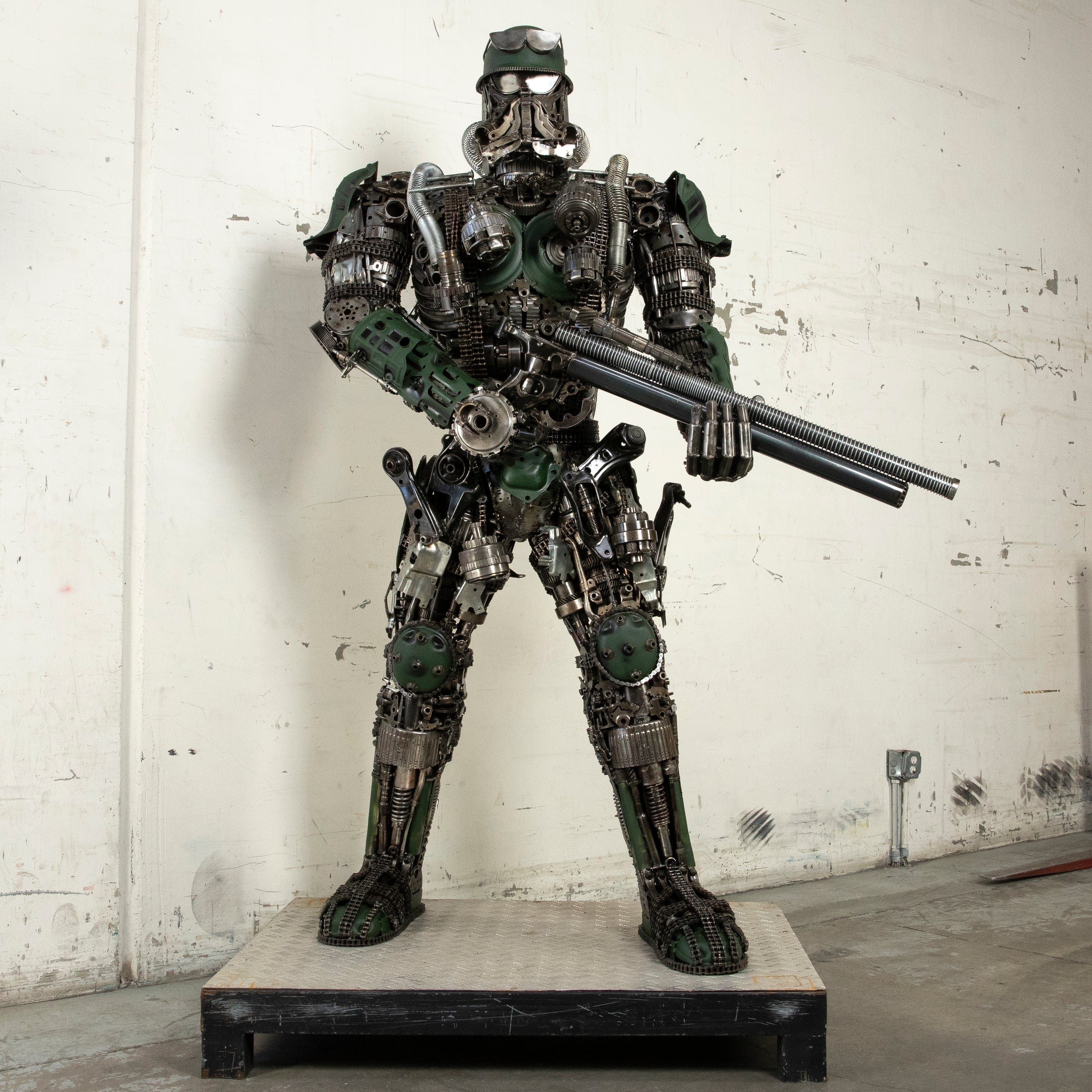 Kalifano Recycled Metal Art 91" Army Storm Trooper Inspired Recycled Metal Art Sculpture RMS-ST230-S08