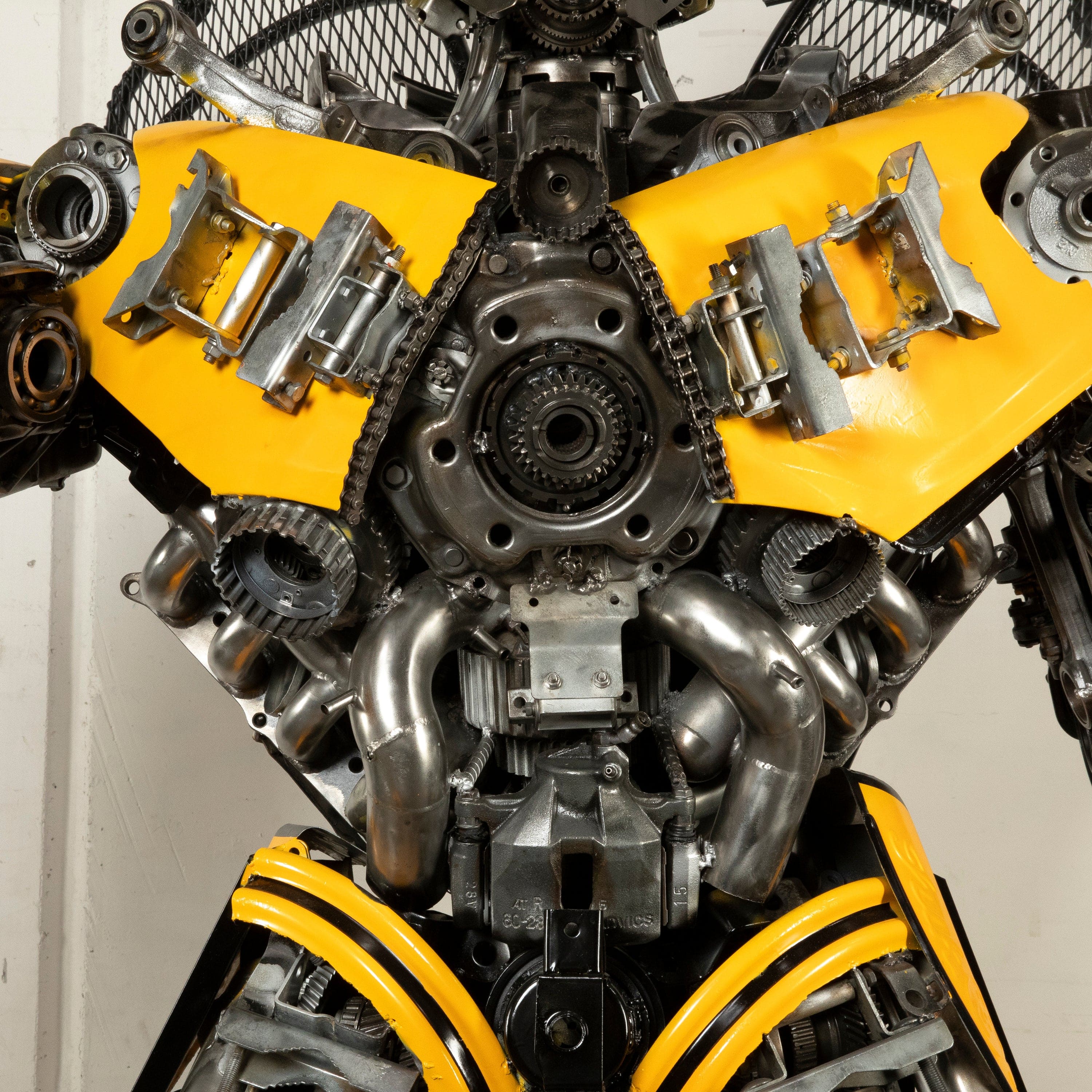 Kalifano Recycled Metal Art 91" Bumblebee Inspired Recycled Metal Art Sculpture RMS-BB230-S29